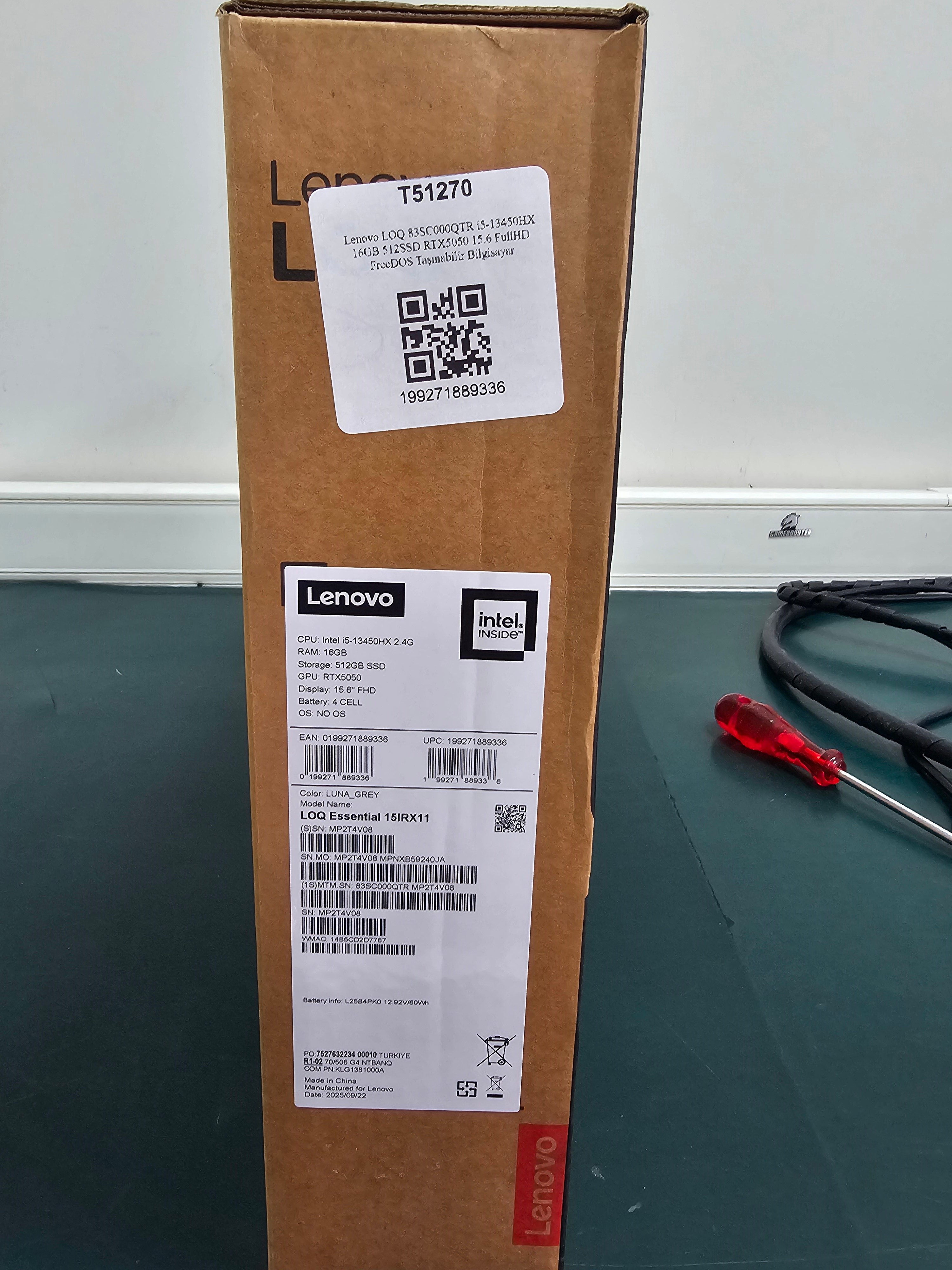 Lenovo LOQ 83SC000QTR i5-13450HX 16GB 512SSD RTX5050 15.6 FullHD FreeDOS Taşınabilir Bilgisayar