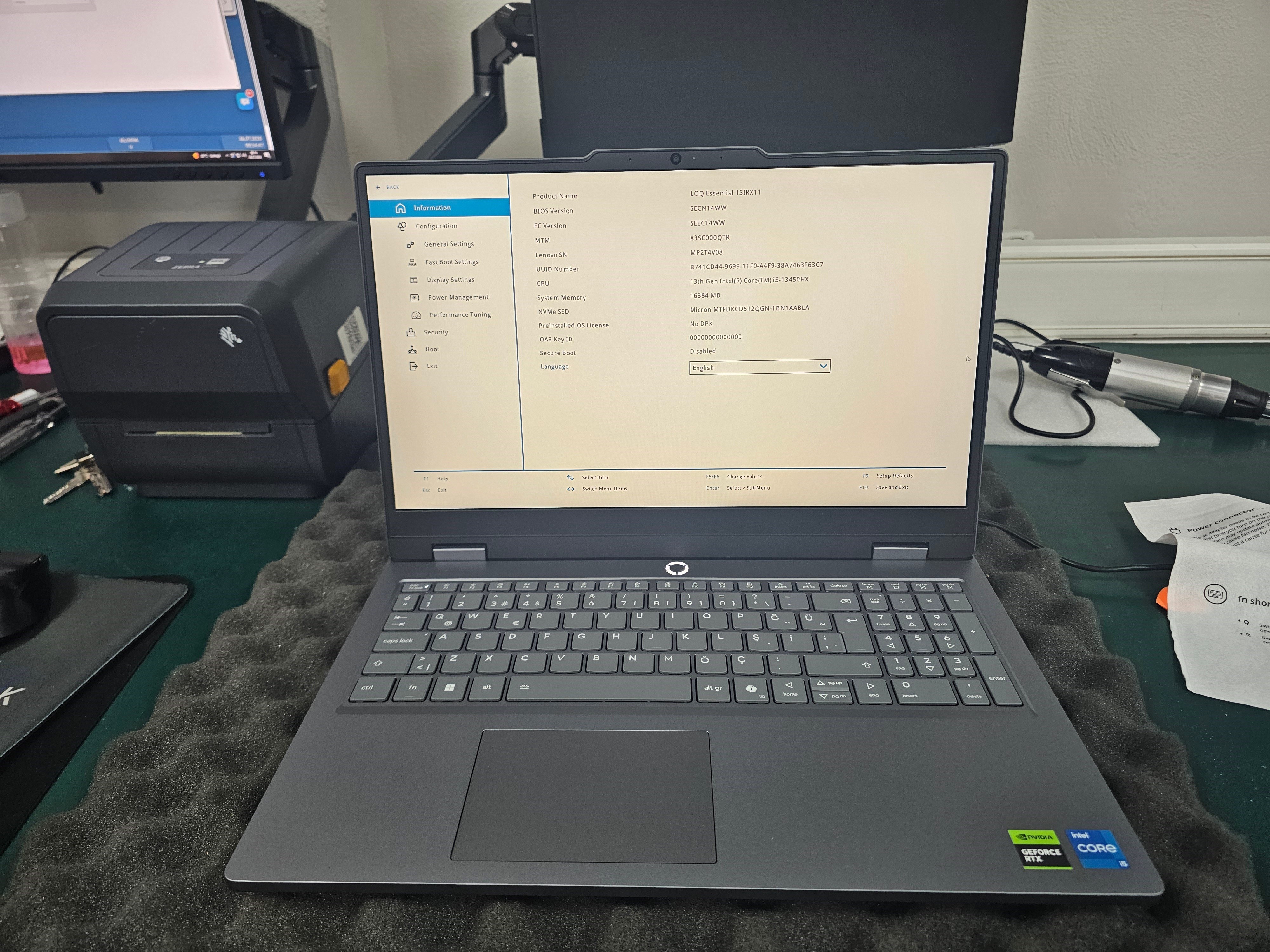 Lenovo LOQ 83SC000QTR i5-13450HX 16GB 512SSD RTX5050 15.6 FullHD FreeDOS Taşınabilir Bilgisayar