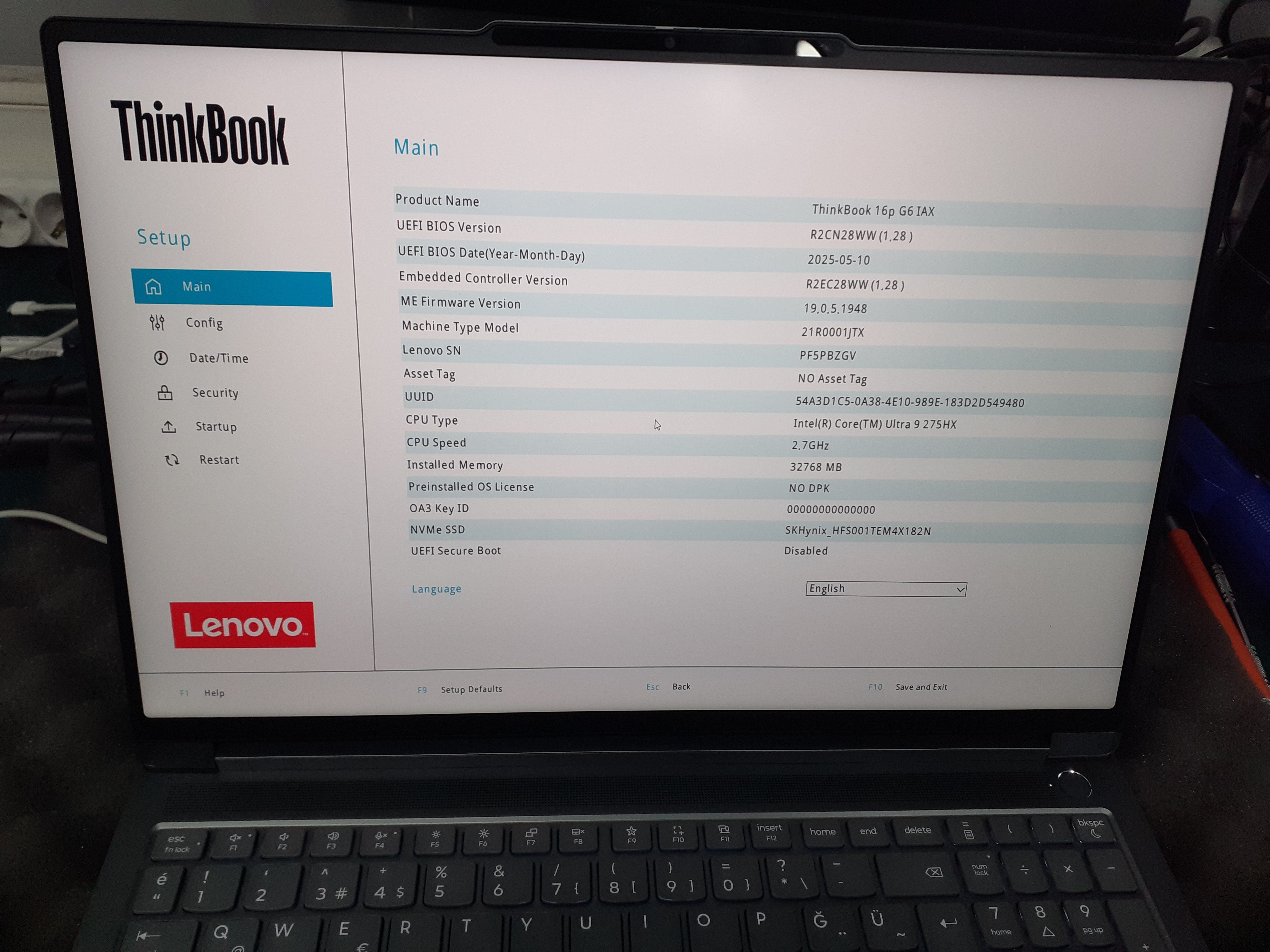 Lenovo ThinkBook 16P 21R0001JTX Ultra9 275HX 32GB 1TBSSD RTX5060 16