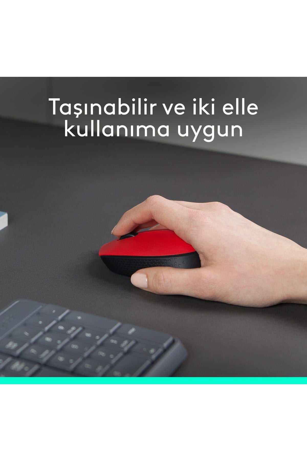 M171 USB Alıcılı Kablosuz Kompakt Mouse, Kırmızı 910-004641