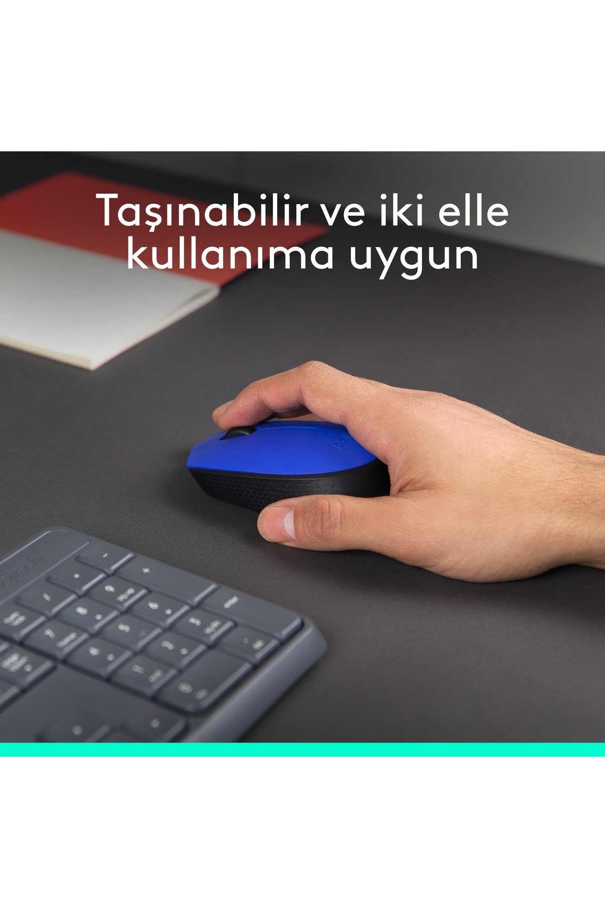 M171 USB Alıcılı Kablosuz Kompakt Mouse, Mavi 910-004640