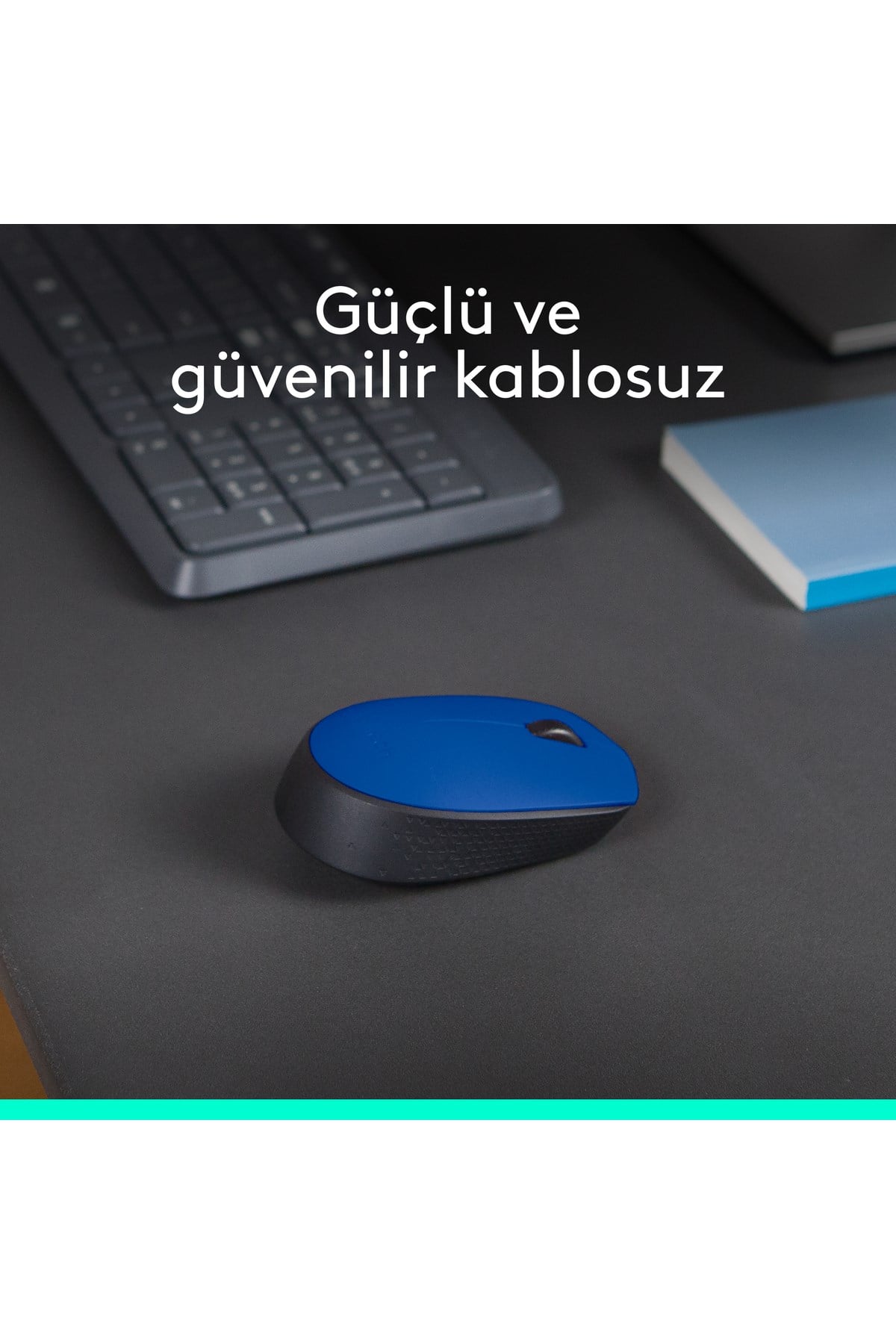 M171 USB Alıcılı Kablosuz Kompakt Mouse, Mavi 910-004640