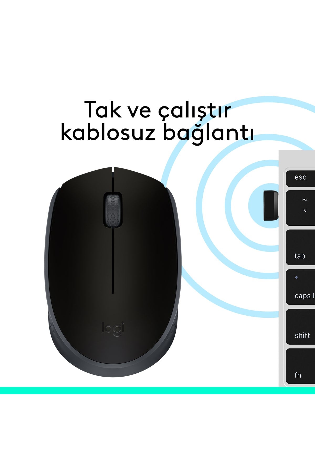 M171 USB Alıcılı Kablosuz Kompakt Mouse, Siyah 910-004424