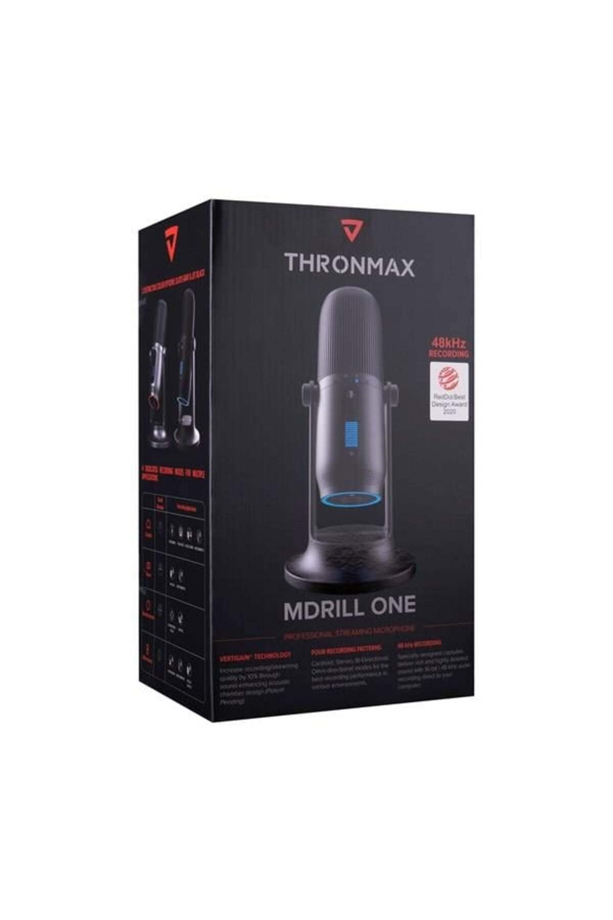 M2 MDRILL ONE Siyah USB 48Khz 16Bit HD Stüdyo 4Tip Kayıt RGB 3,5mm Led Type-C Mikrofon