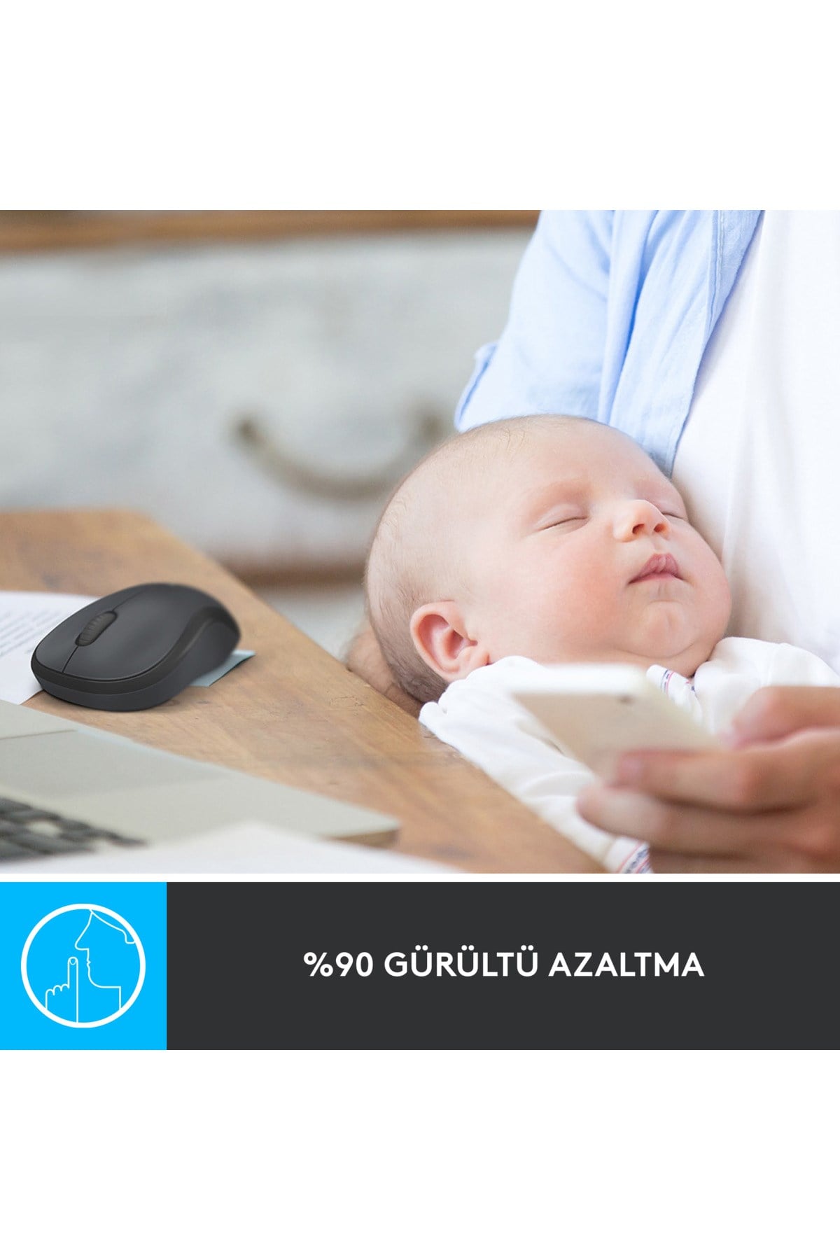 M221 Sessiz Kompakt Kablosuz Mouse, Siyah 910-006510