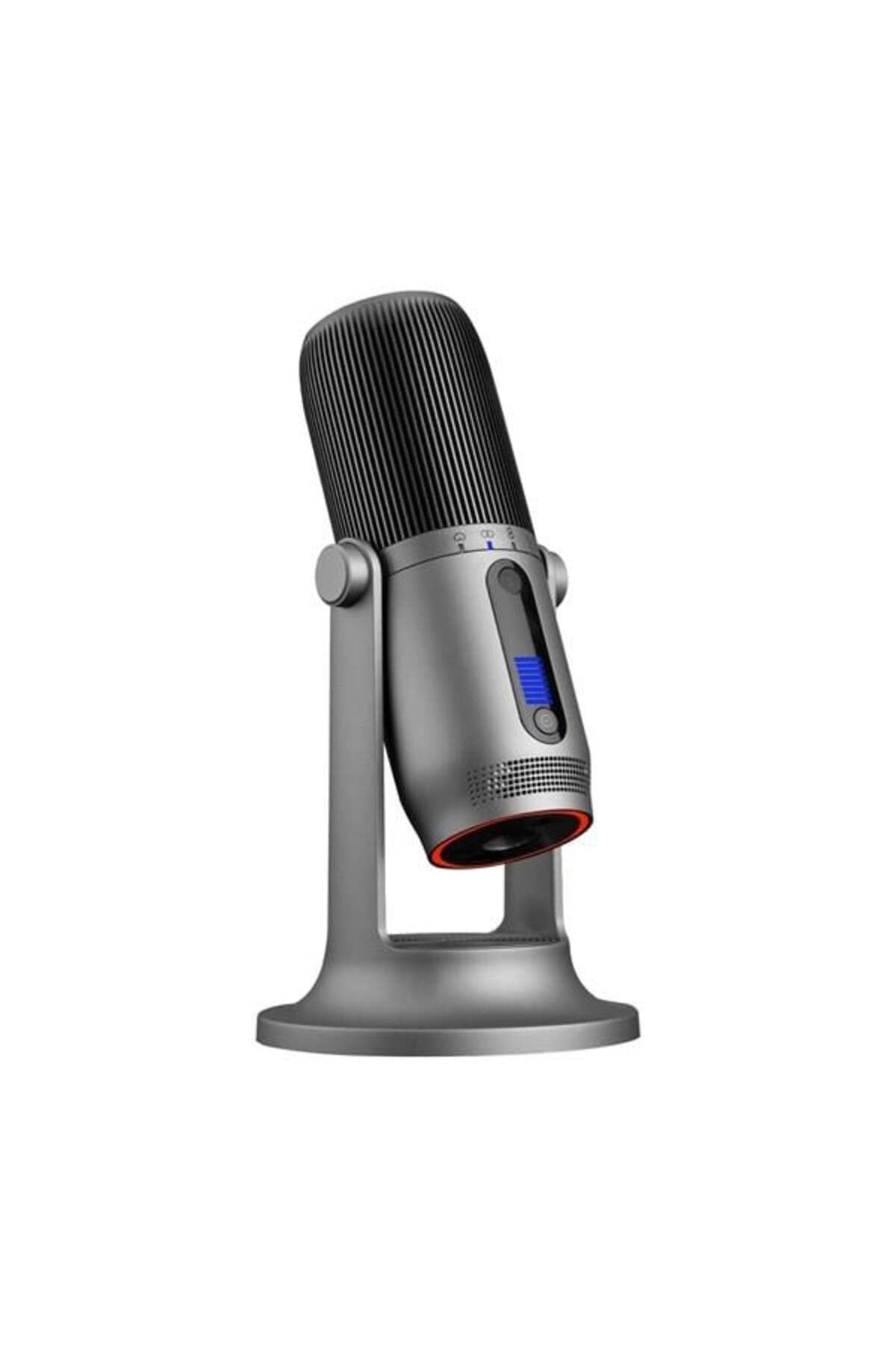 M2G MDRILL ONE Gri USB 48Khz 16bit HD Kayıt 3,5mm ses Kontrol Led Type-C Mikrofon