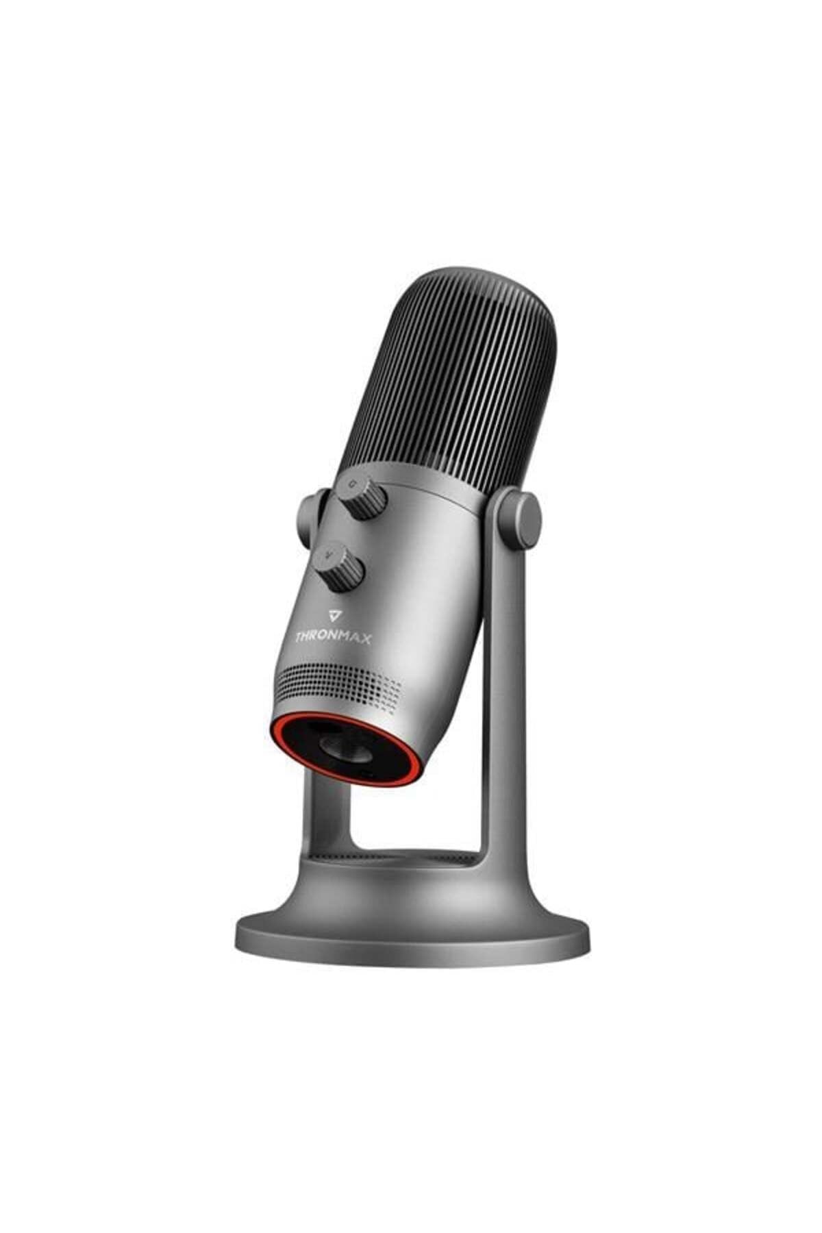 M2G MDRILL ONE Gri USB 48Khz 16bit HD Kayıt 3,5mm ses Kontrol Led Type-C Mikrofon