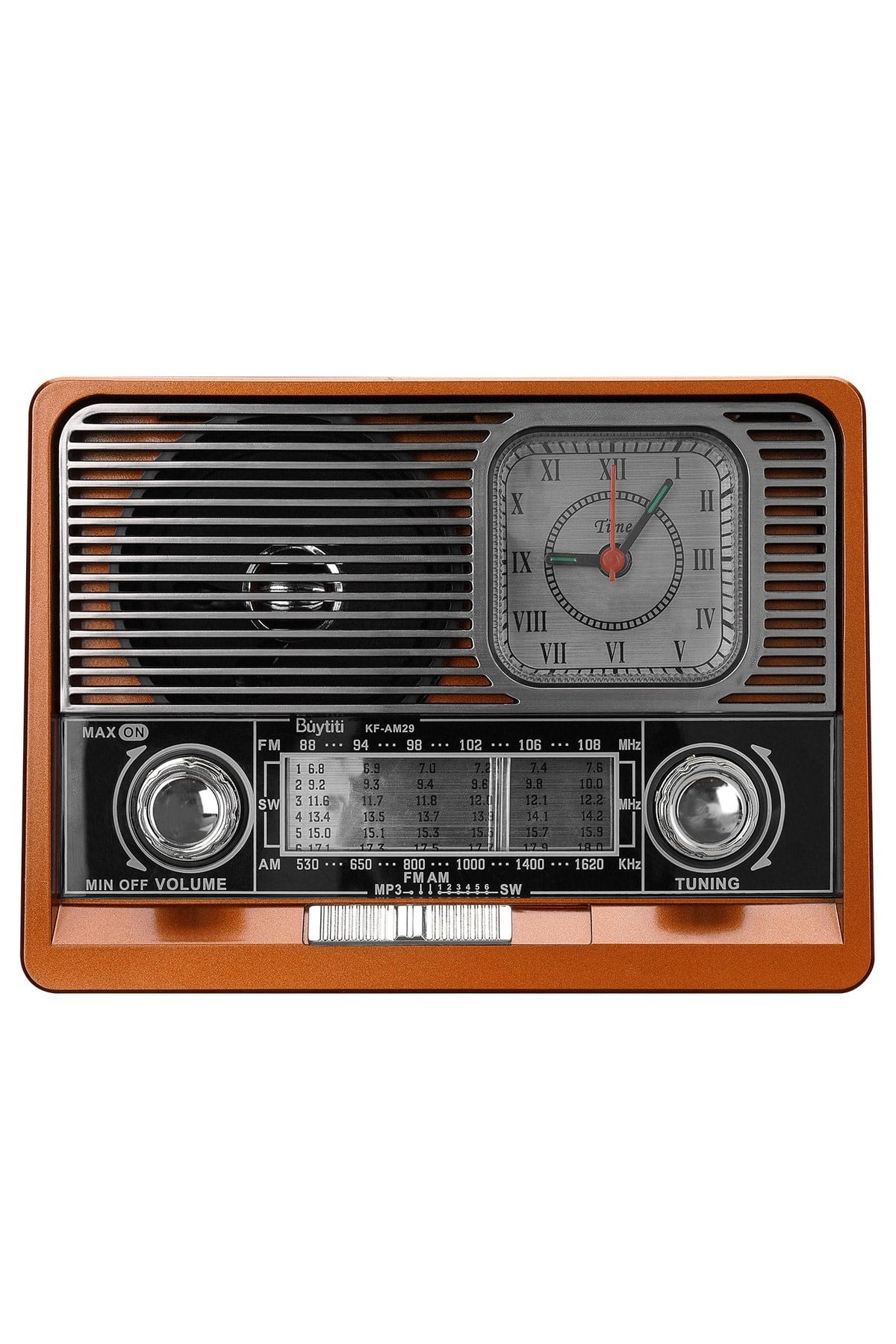 Mdr-105bt Ahşap Usb- Tf Destekli Bluetooth Fm-am-sw 8 Band Klasik Radyo