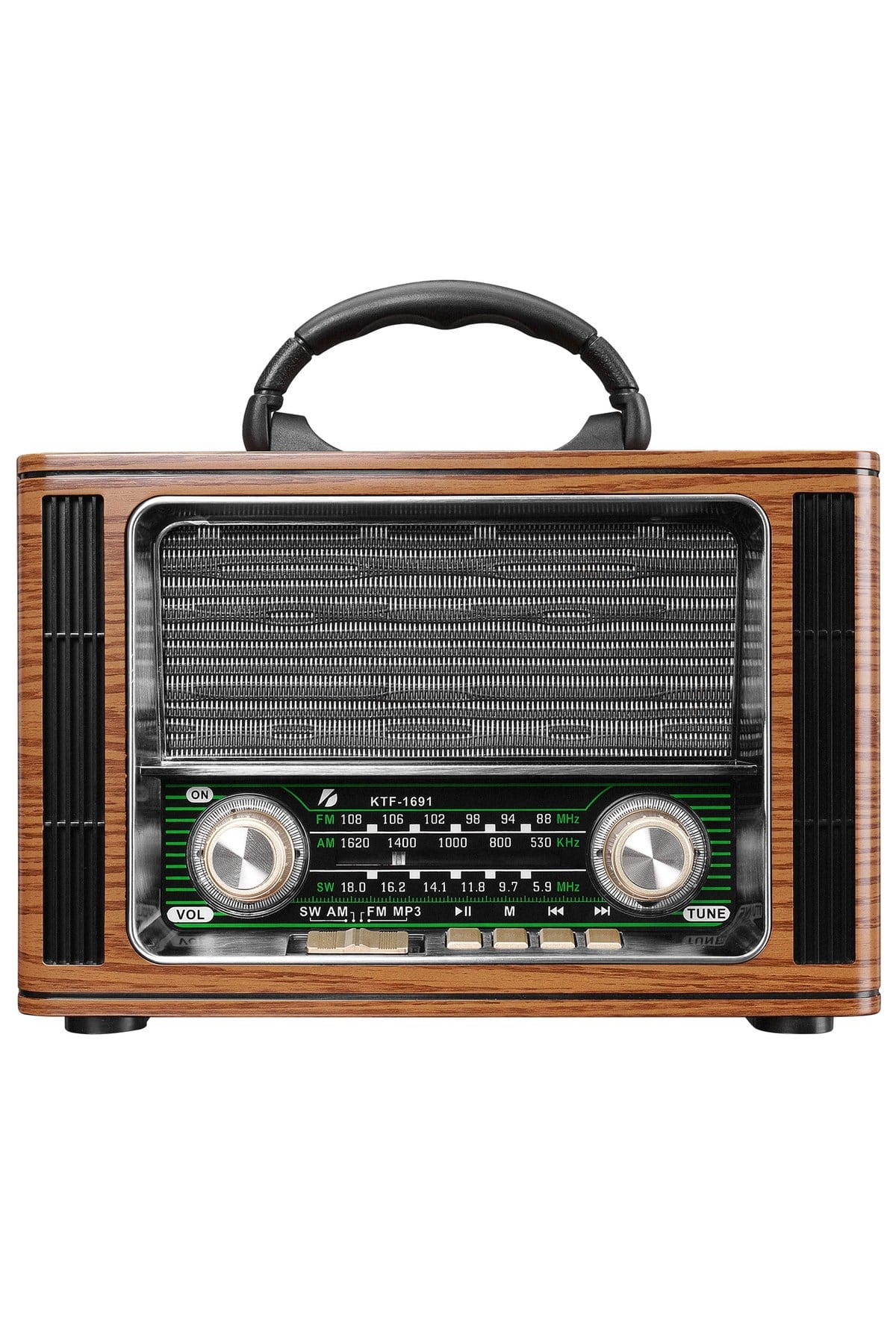 Mdr-123bt Ahşap Usb- Tf Destekli Bluetooth Fm-am-sw 3 Band Klasik Radyo