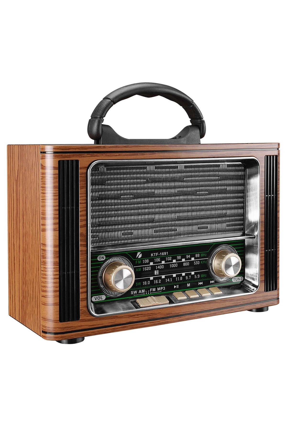 Mdr-123bt Ahşap Usb- Tf Destekli Bluetooth Fm-am-sw 3 Band Klasik Radyo