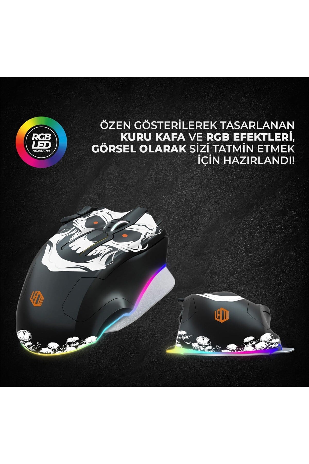 MG1102 Kablolu RGB 8200DPI 10 Makro Tuşlu Gaming Oyuncu Mouse & Mousepad