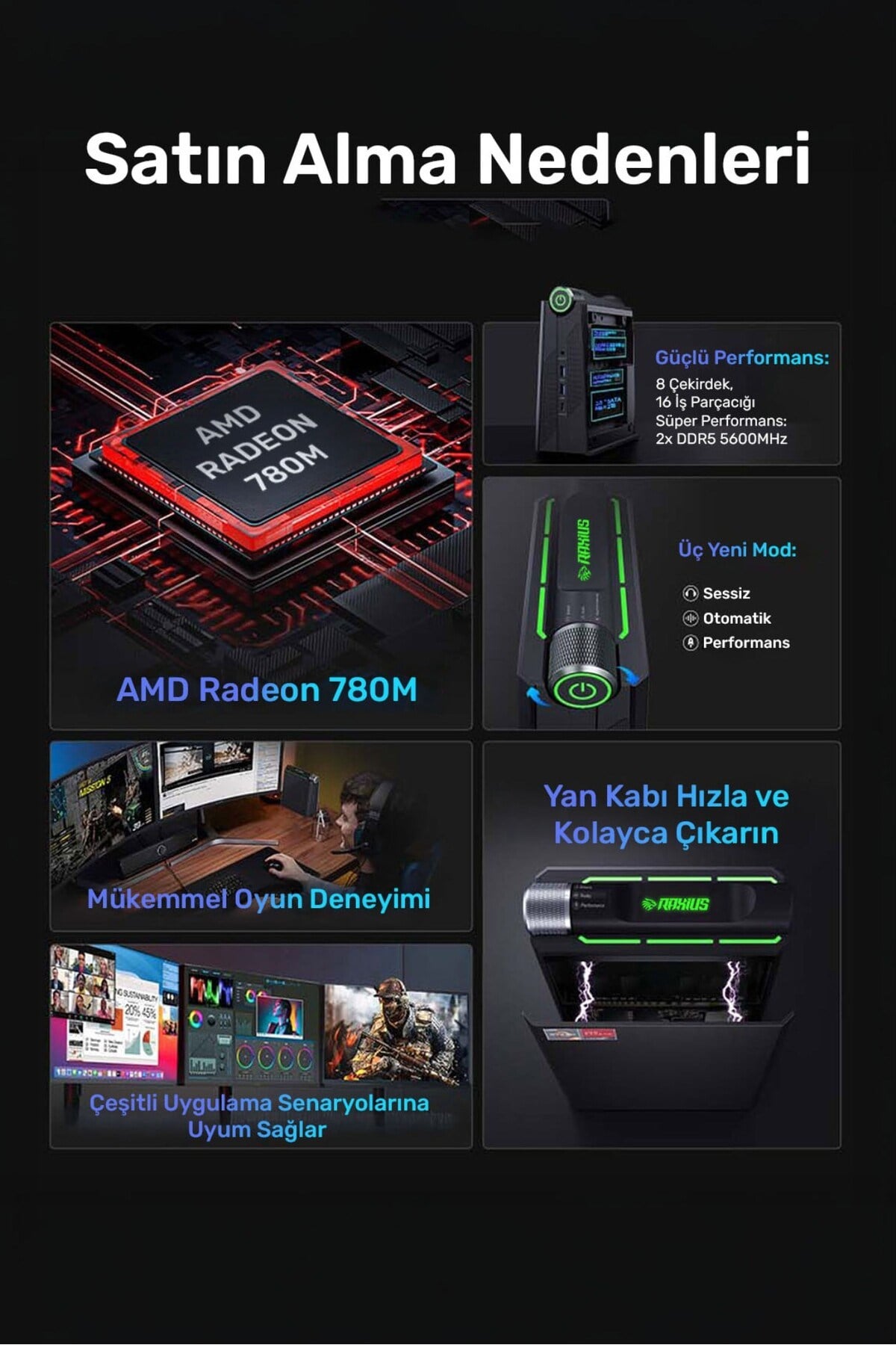 Momentum DS-R7.8845A025 Ryzen7 8845HS 32GB 1TBSSD W11P Mini PC