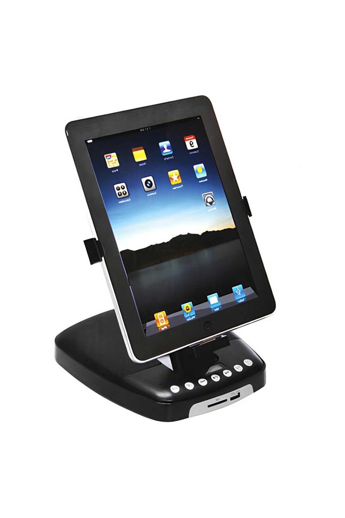 MP-310 FM Tablet Telefon Destekli Müzik Kutusu Siyah Gri