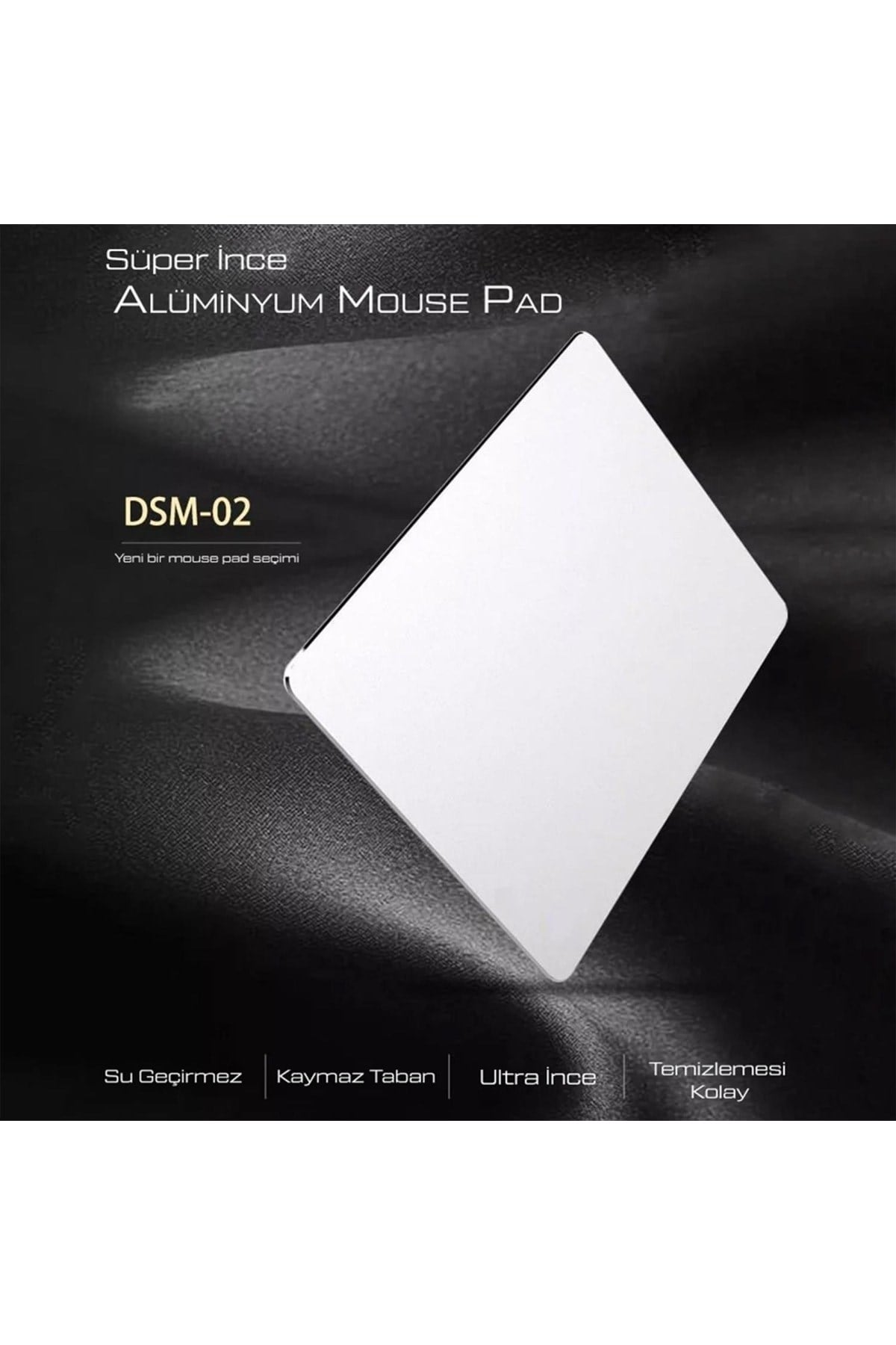 Mp02cw Kaydırmaz Tabanlı,antibakteriyel Hassas Tepki Yüzeyli,246x202x2mm Alüminyum Mouse Pad