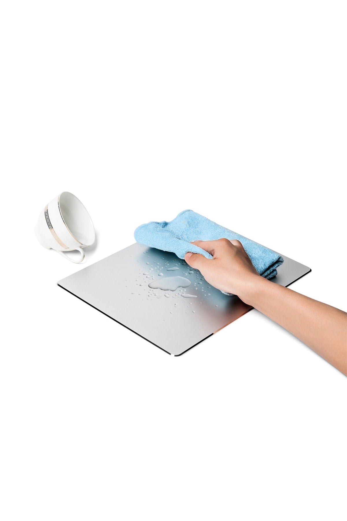 Mp02cw Kaydırmaz Tabanlı,antibakteriyel Hassas Tepki Yüzeyli,246x202x2mm Alüminyum Mouse Pad