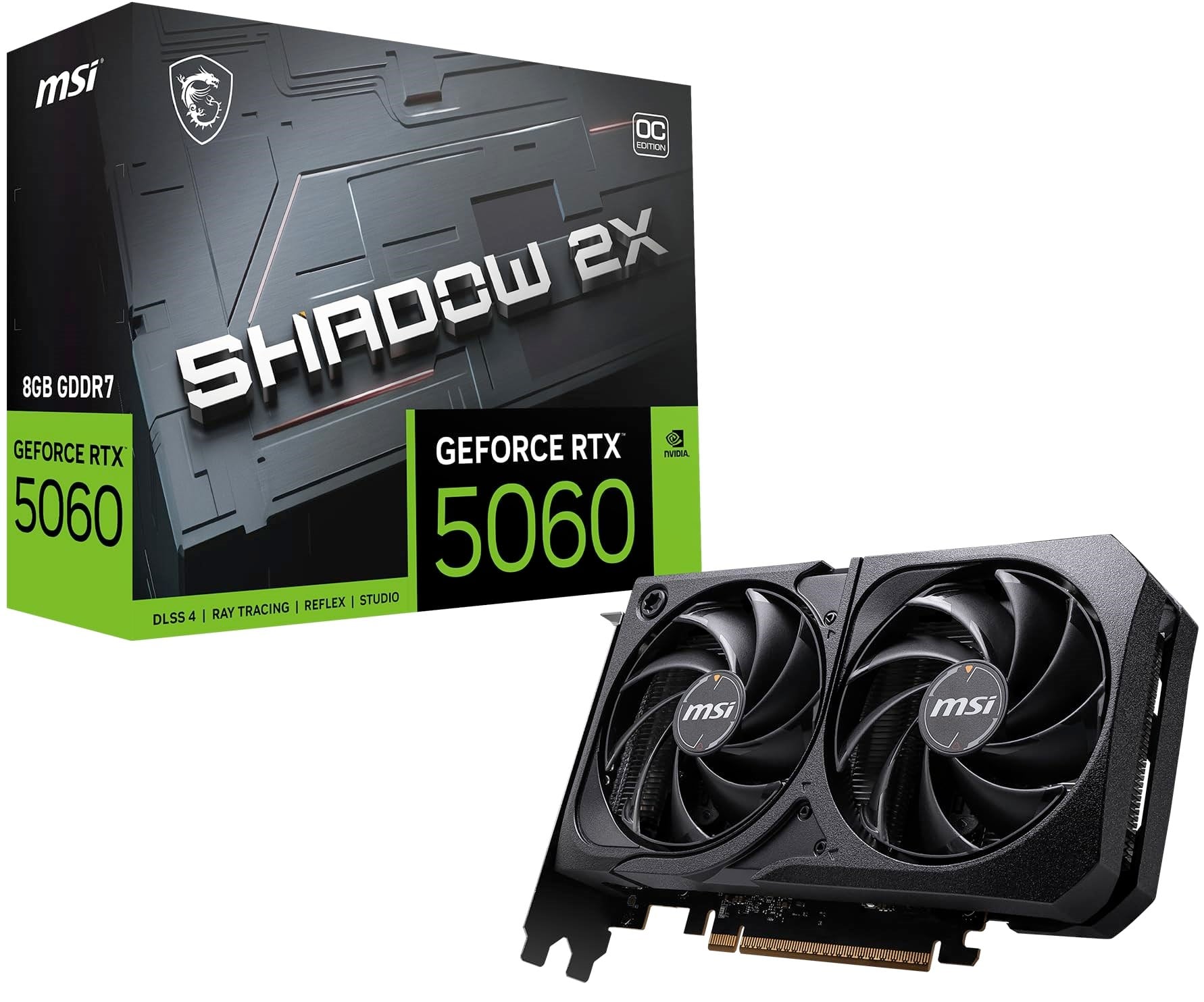 MSI RTX5060 8G SHADOW 2X OC 8GB Nvidia RTX5060 GDDR7 128bit HDMI 3xDP 16x Ekran Kartı