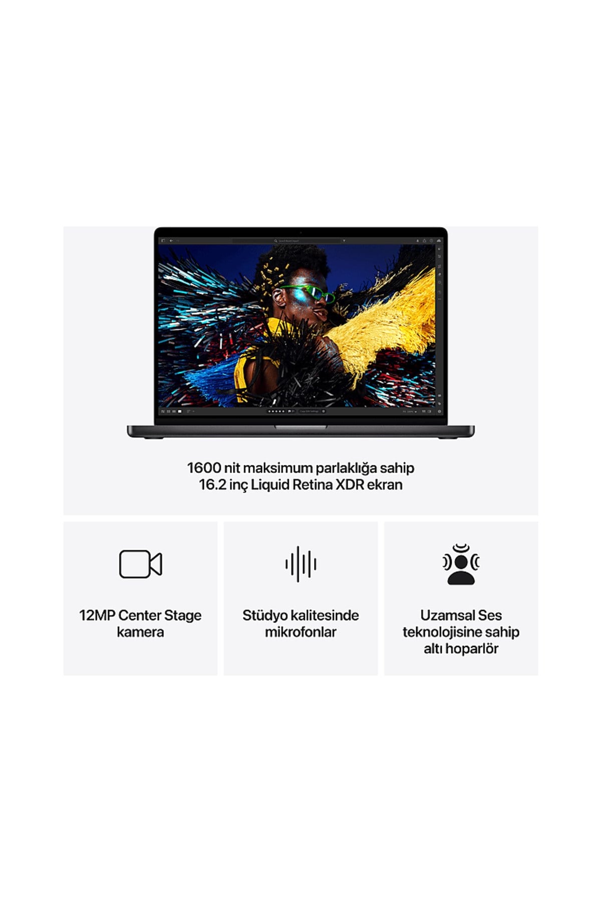 MX2Y3TU/A/MacBook Pro/Apple M4 Pro İşlemci/14 Çekirdek CPU -20 Çekirdek GPU/48GB RAM/512GB SSD