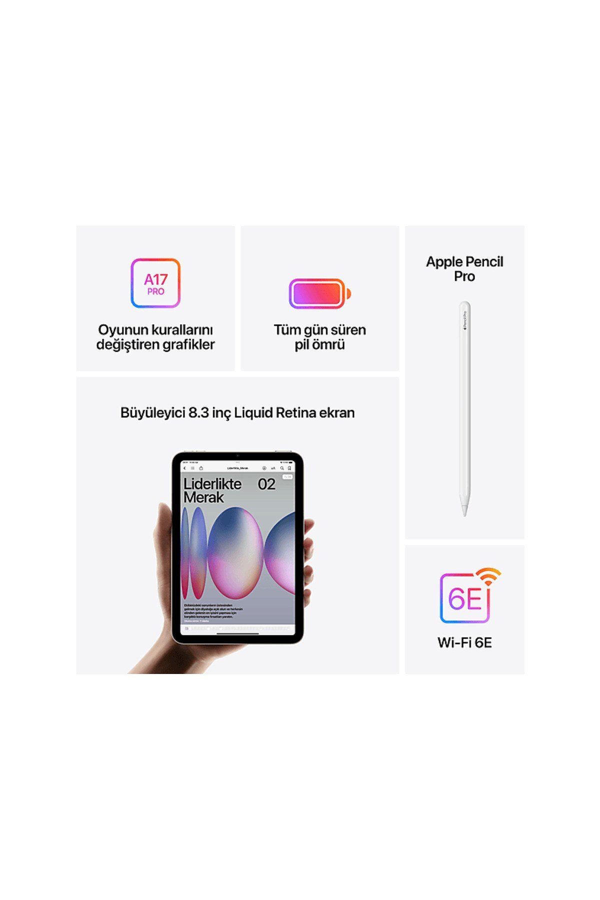 MXN83TU/A iPad Mini 7 128 GB Wifi Tablet Starlight