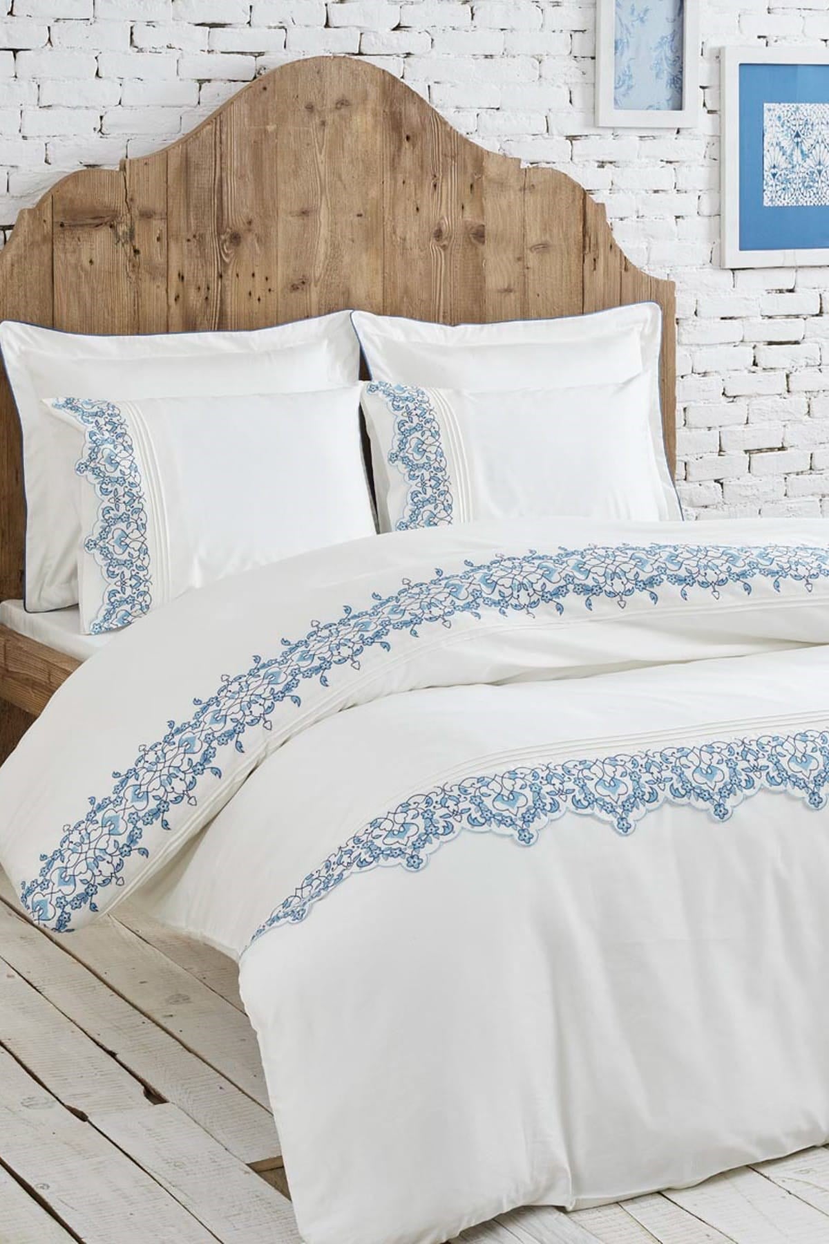 Nevra Çift Kişilik Nevresim Takım Krem 200X220