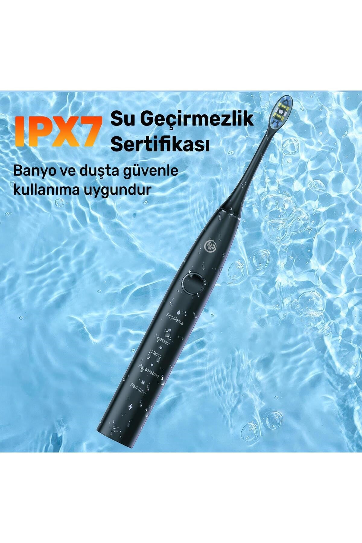 Nicefeel X610-Z Dakikada 40000 Titreşim, Şarjlı Sonic Profesyonel Diş Fırçası-Siyah