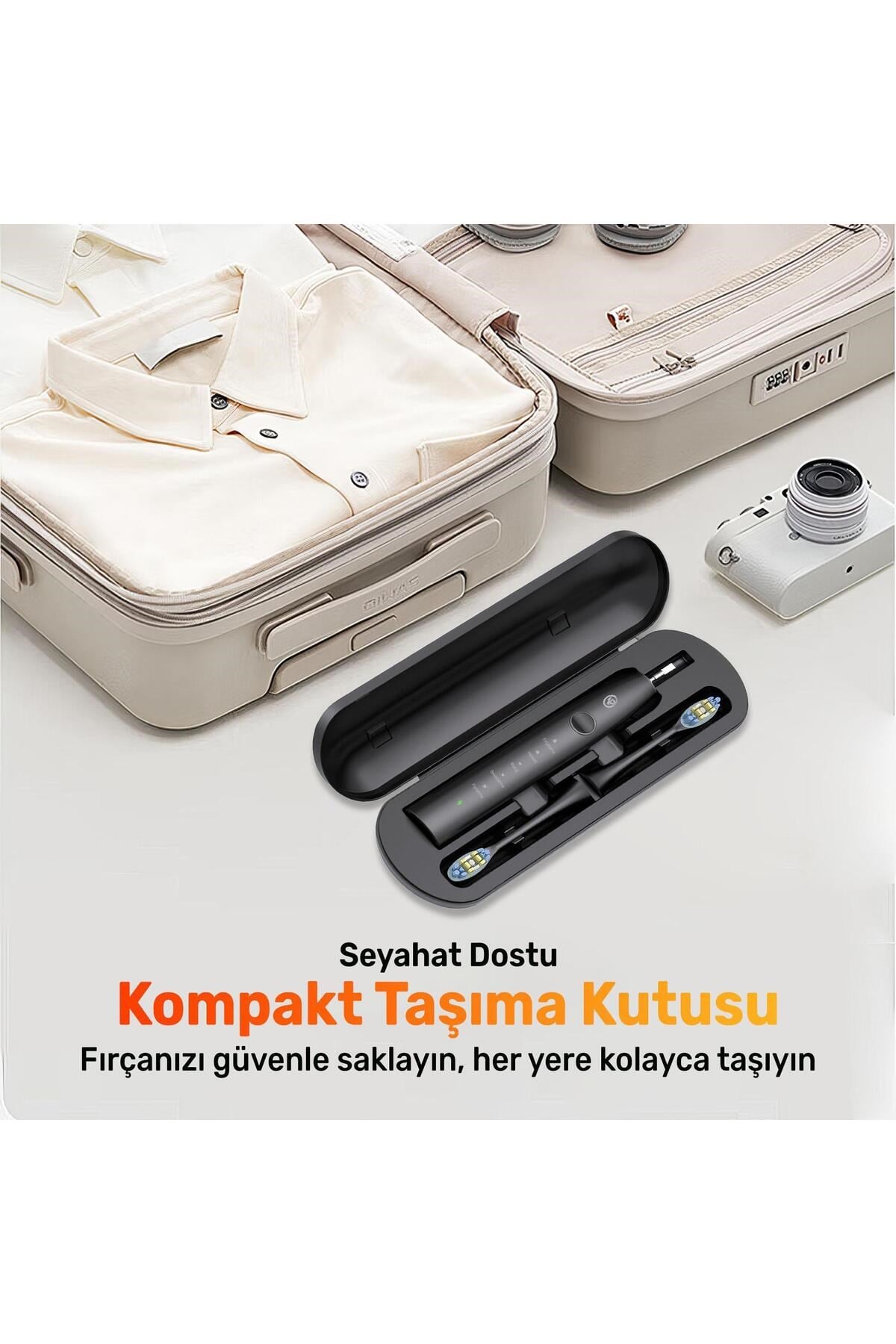 Nicefeel X610-Z Dakikada 40000 Titreşim, Şarjlı Sonic Profesyonel Diş Fırçası-Siyah