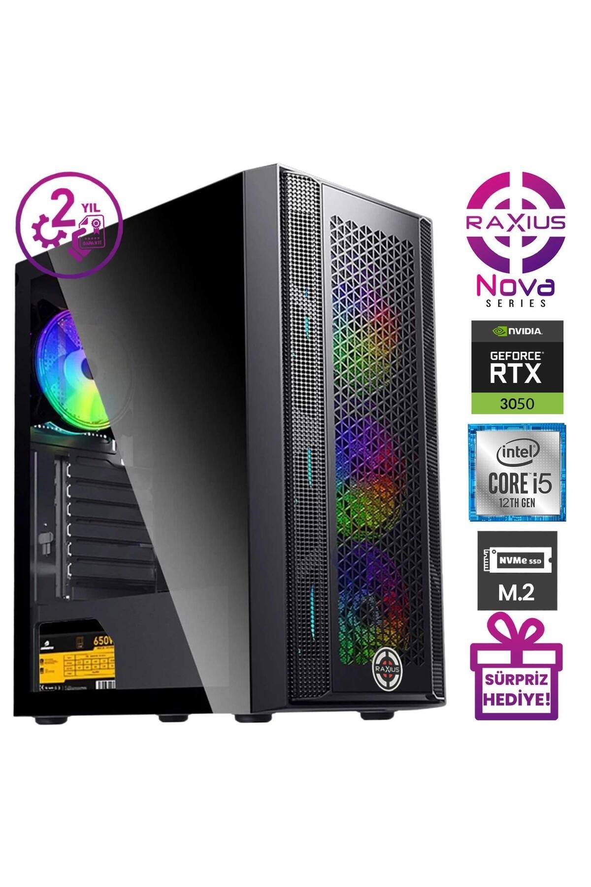 Nova G1 i5 3050-124A013 i5-12400 32GB 1TBSSD RTX3050 8 GB W11P Gaming Masaüstü Bilgisayar