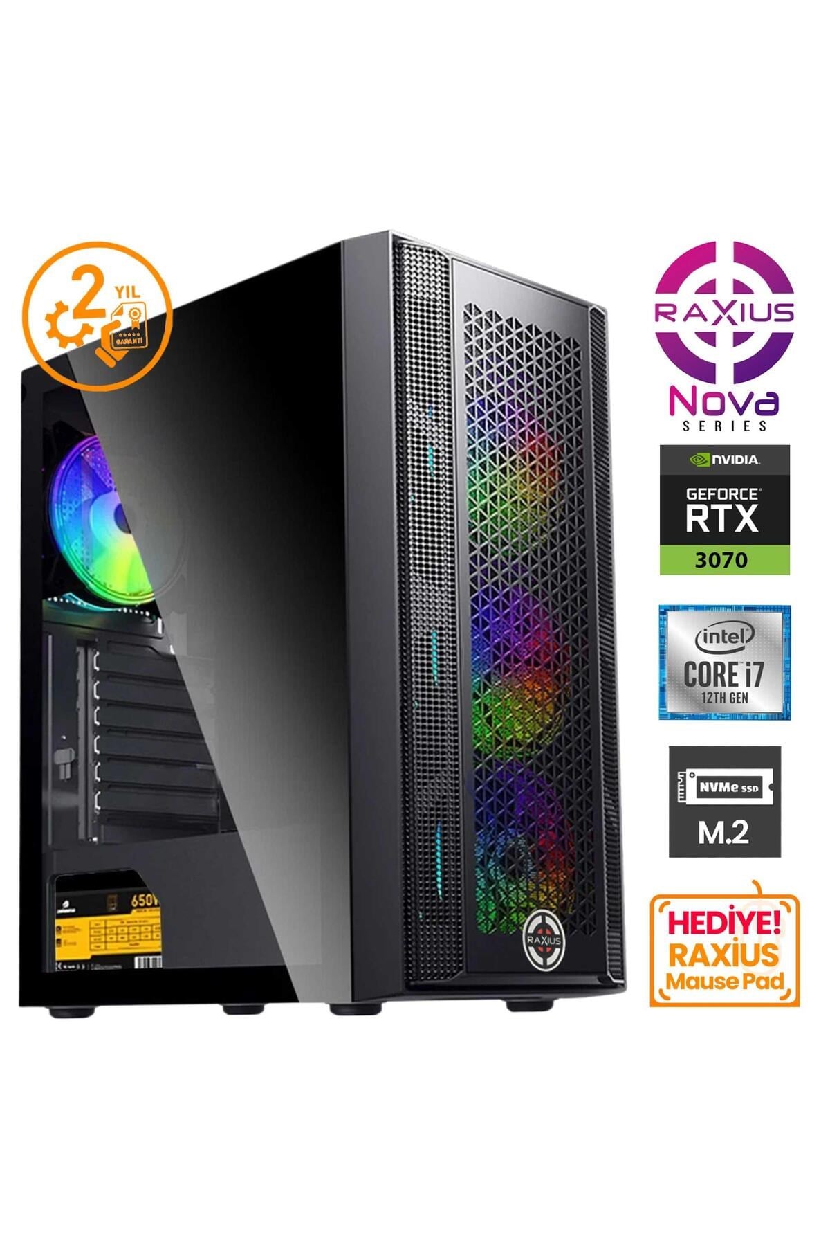 Nova G1 i7 3070-12F05 i7-12700F 32GB 1TBSSD RTX3070 W11P Gaming Masaüstü Bilgisayar