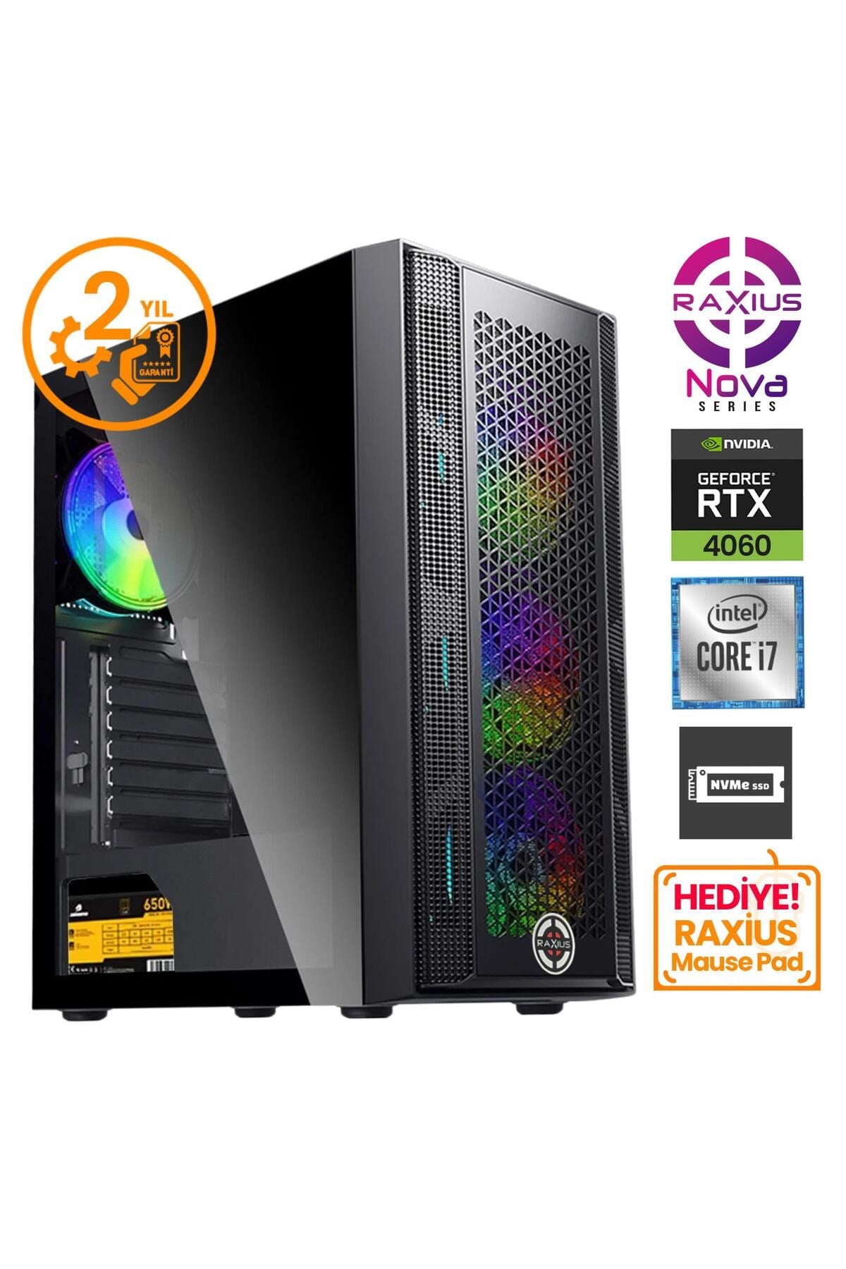 Nova G1 i7 4060Ti-17FF08 i7-11700F 32GB 2TBSSD RTX4060Ti FreeDOS Gaming Masaüstü Bilgisayar