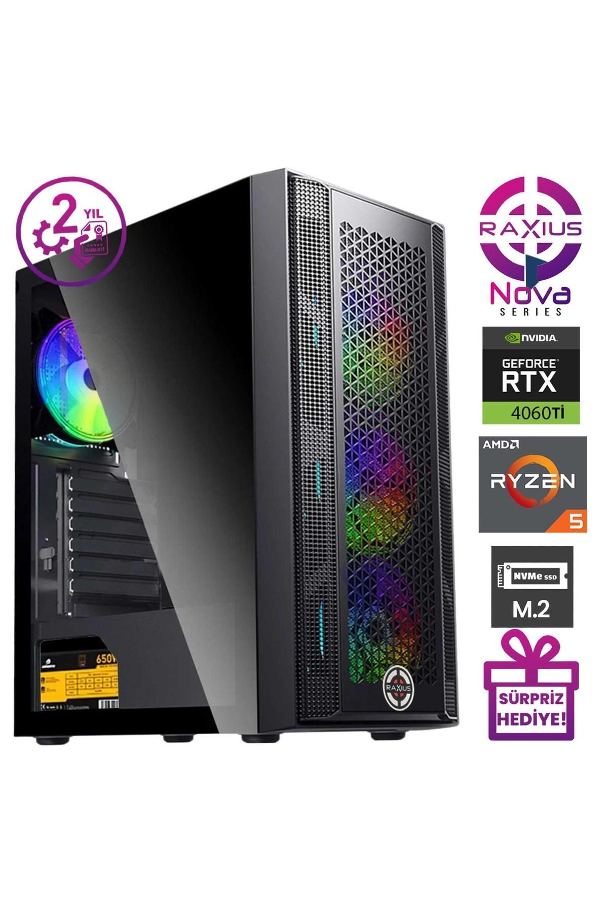Nova G1 R5 4060Ti-75F009 Ryzen5 7500F 16GB 512SSD RTX4060Ti 8GB W11P Gaming Masaüstü Bilgisay