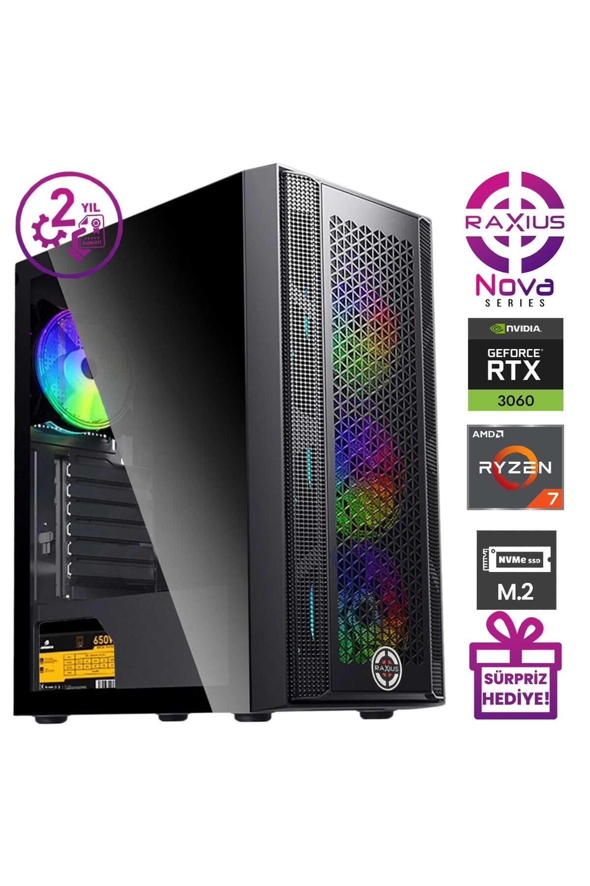 Nova G1 R7 3060-57X11 Ryzen7 5700X 64GB 1TBSSD RTX3060 W11P Gaming Masaüstü Bilgisayar