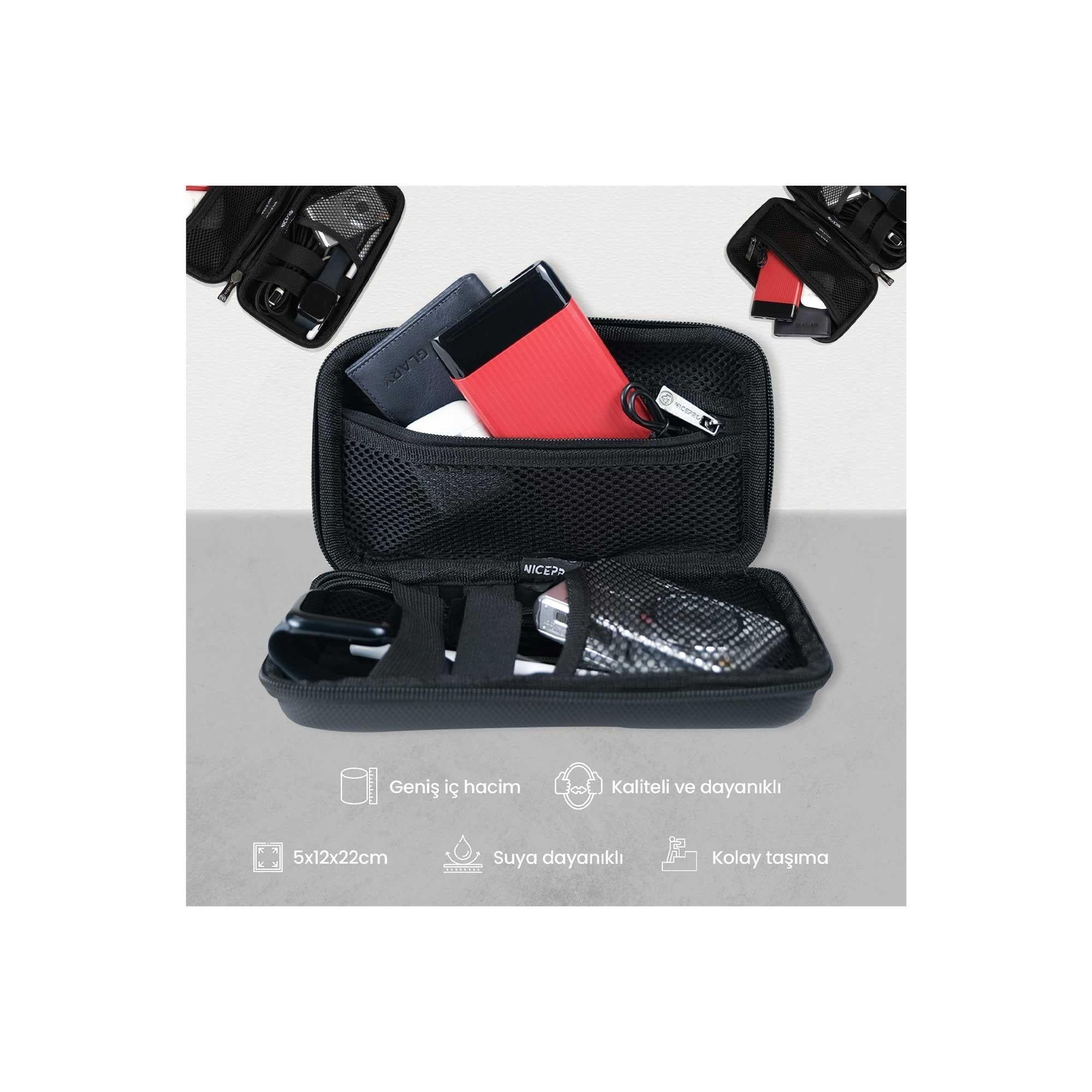 NPO B&B Large Case Ultra Darbe Korumalı,Kablo,HDD ve Aksesuar için Çok Amaçlı Hard Case Çanta-Vizon