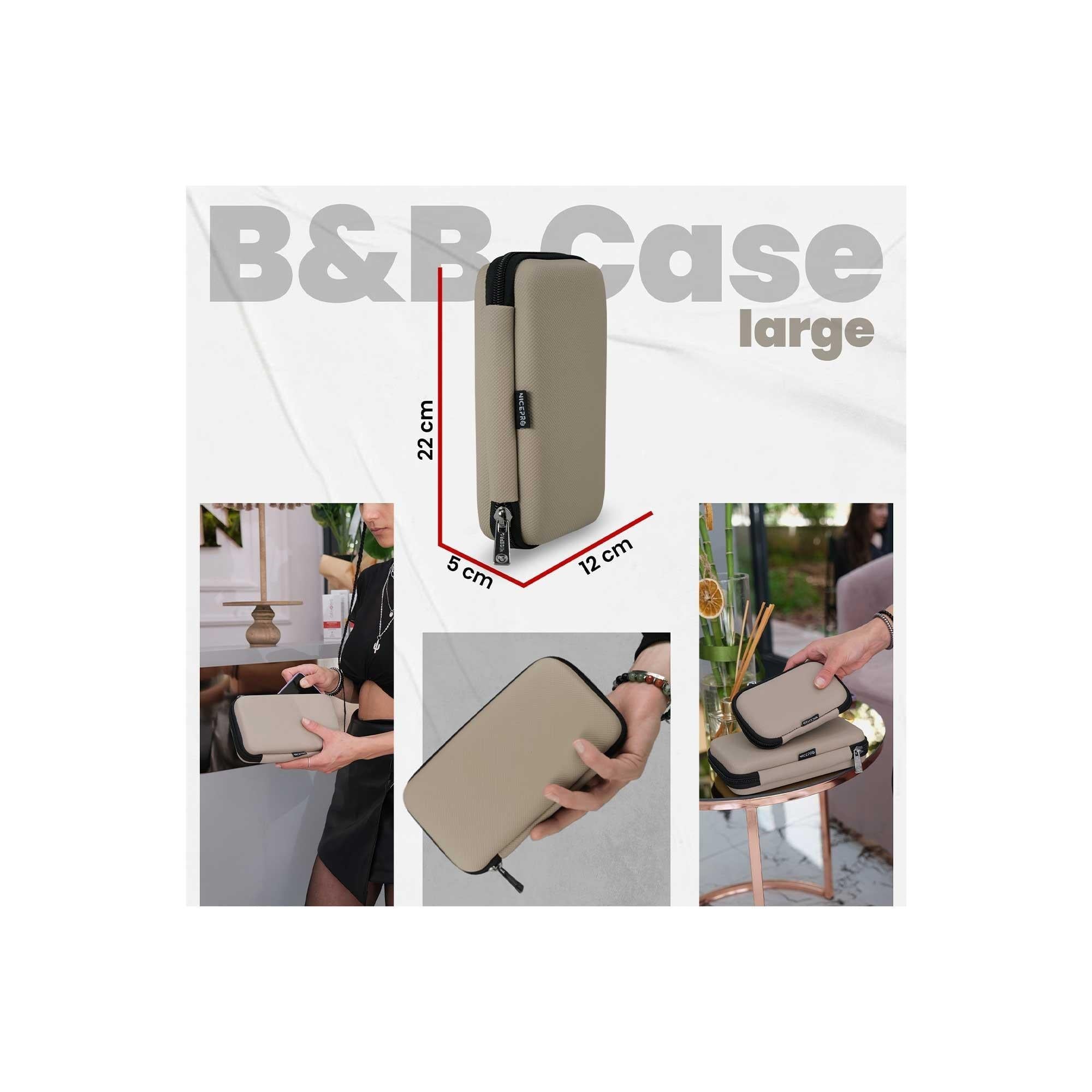 NPO B&B Large Case Ultra Darbe Korumalı,Kablo,HDD ve Aksesuar için Çok Amaçlı Hard Case Çanta-Vizon