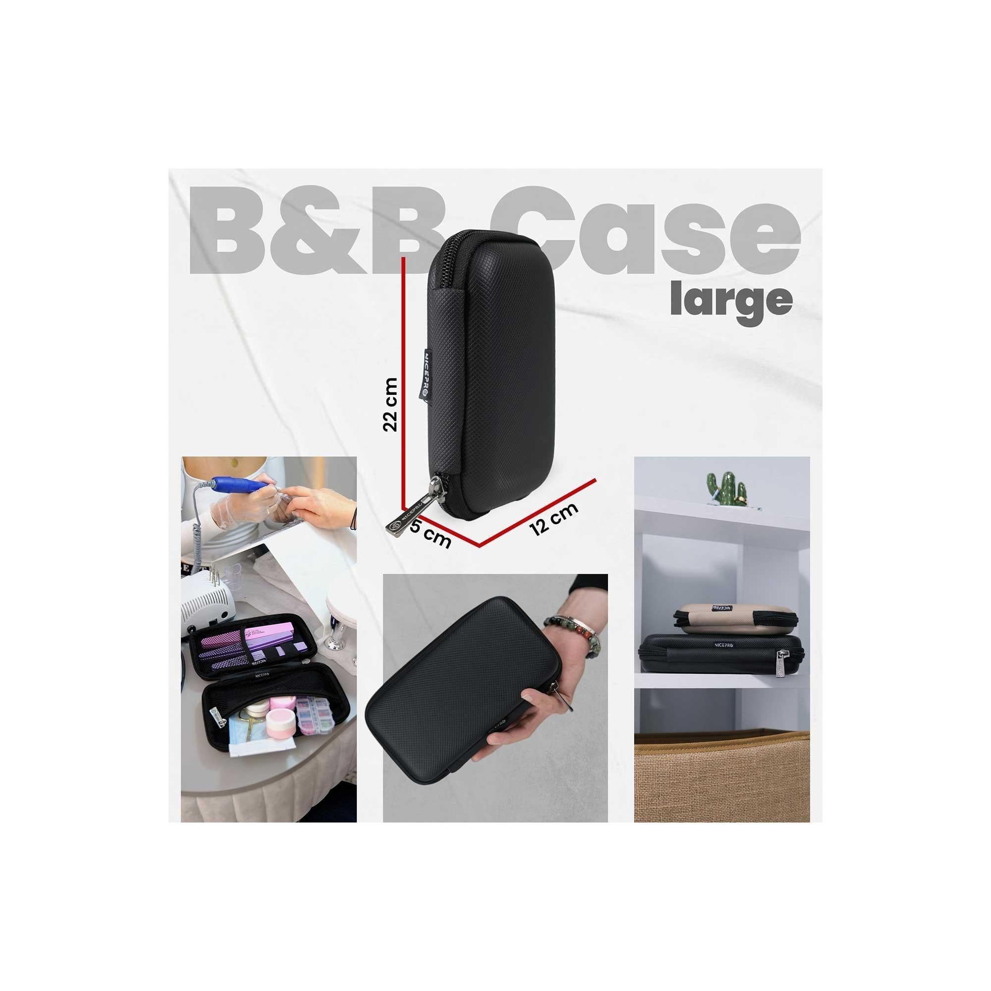 NPO B&B Large Case Ultra Darbe Koruyuculu,Kablo,HDD ve Aksesuar için Çok Amaçlı HardCase Çanta-Siyah