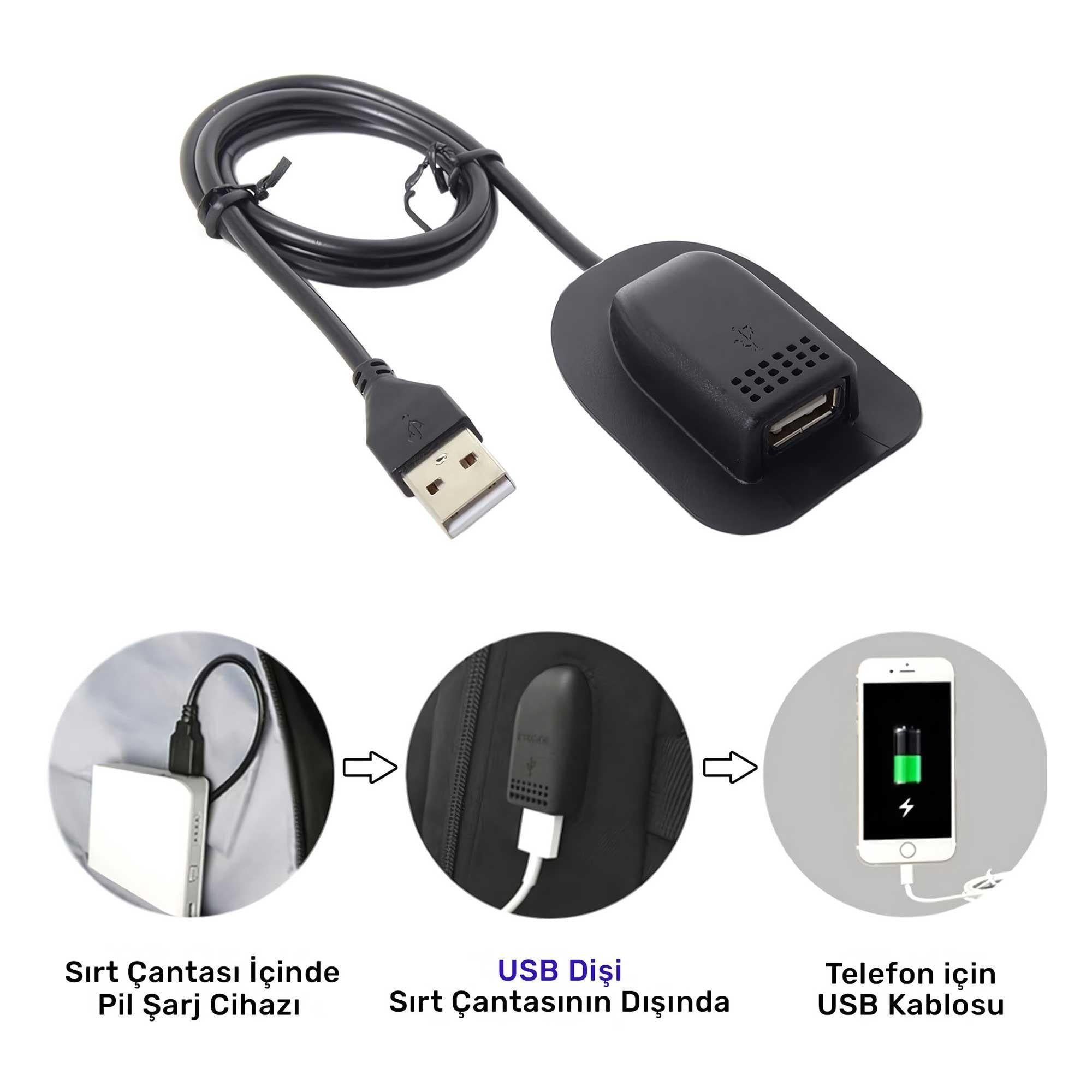 NPO CKA Sırt Çantası Valiz Organizer USB Erkek/Dişi Çanta Şarj Kablosu ve Soketi