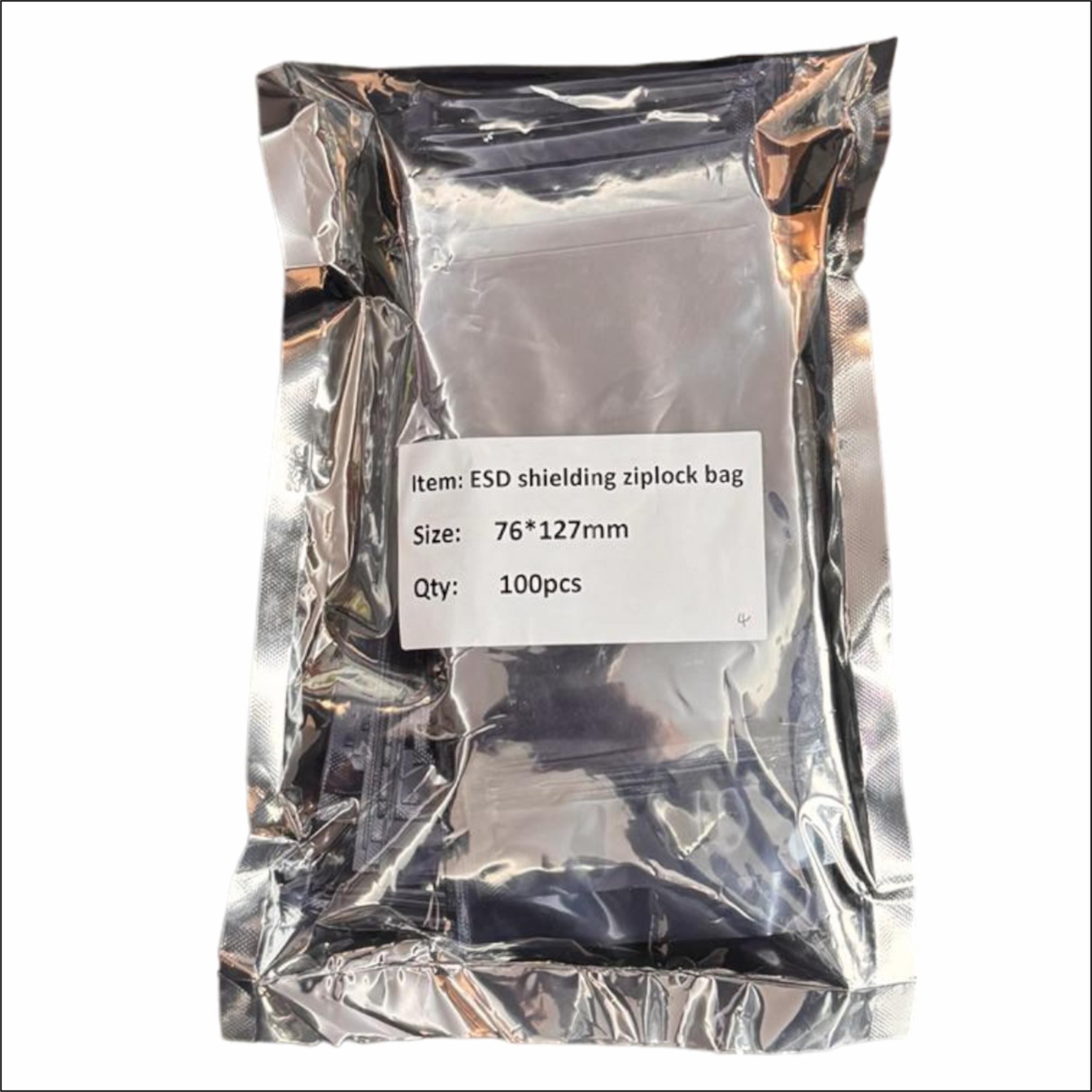 Npo ESD7612 76*127mm 10¹¹ohm 0,076mm Kalınlık Antistatik ESD Kilitli Poşet 100'lü Paket