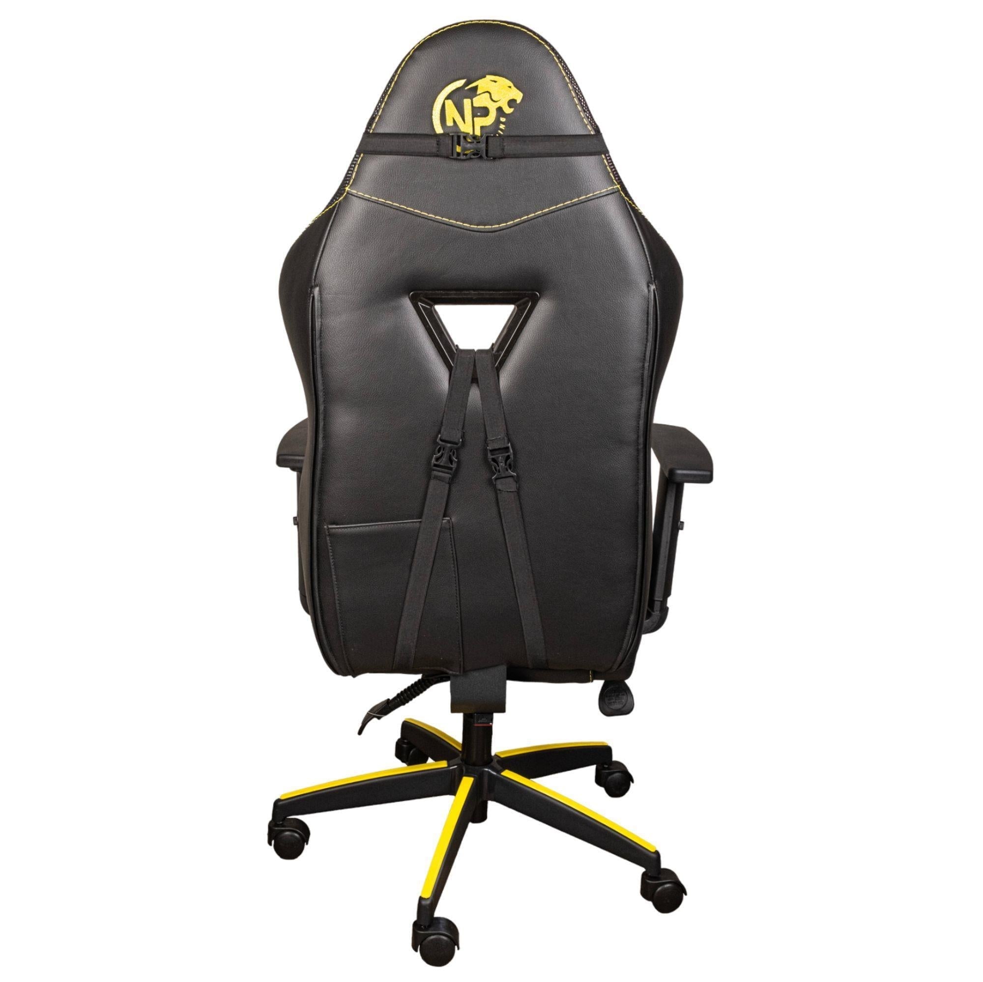 NPO GC2001YB 2D Kolçaklı,RGB Ledli,Boyun ve Sırt Destekli Gaming Oyuncu Koltuğu,Sarı-Siyah