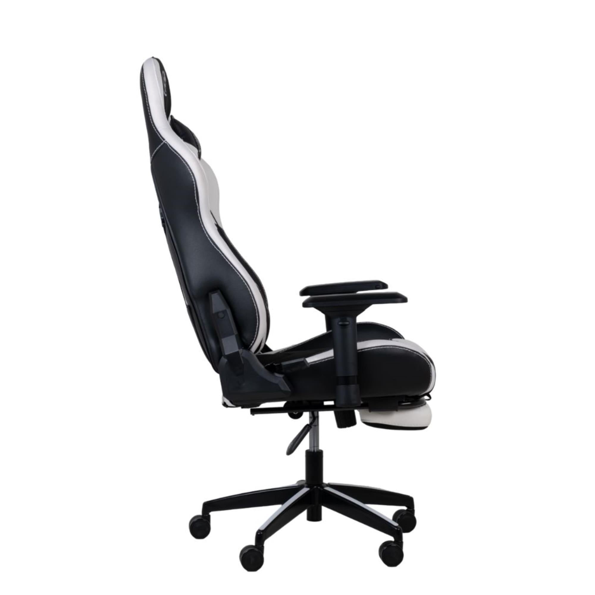 NPO GC3001BW Masajlı,RGB,4D Kolçaklı,Ayak Destekli Oyuncu Koltuğu, Beyaz- Siyah