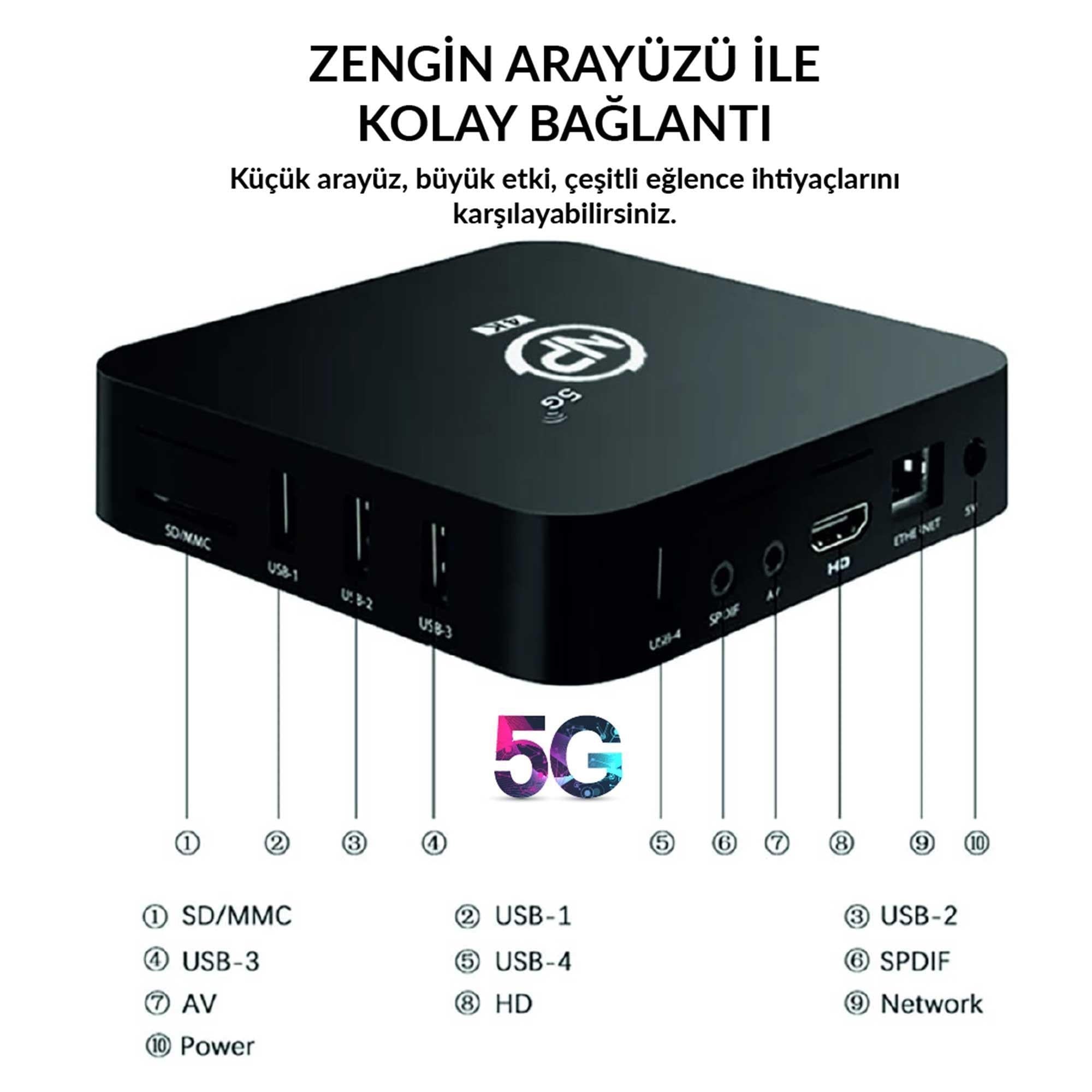 NPO MXQPro 2GB Ram 16GB Dahili Hafıza 4K Ultra HD Android TV Box