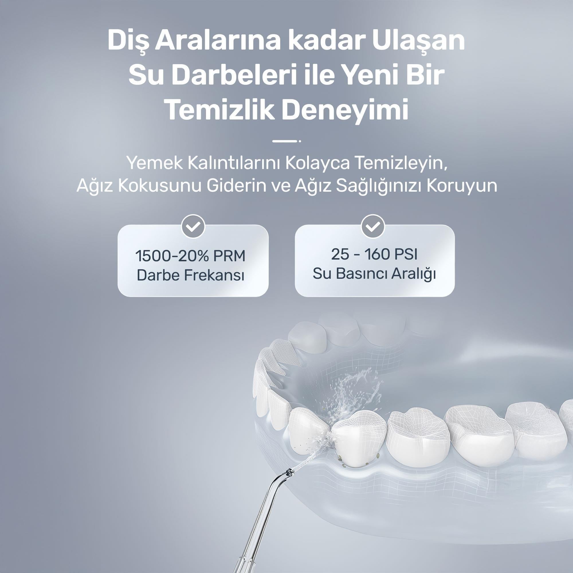 NPO Nicefeel FC180 Profesyonel 600ml Diş Teli/Protez Bakım ve Ağız Duşu - Beyaz
