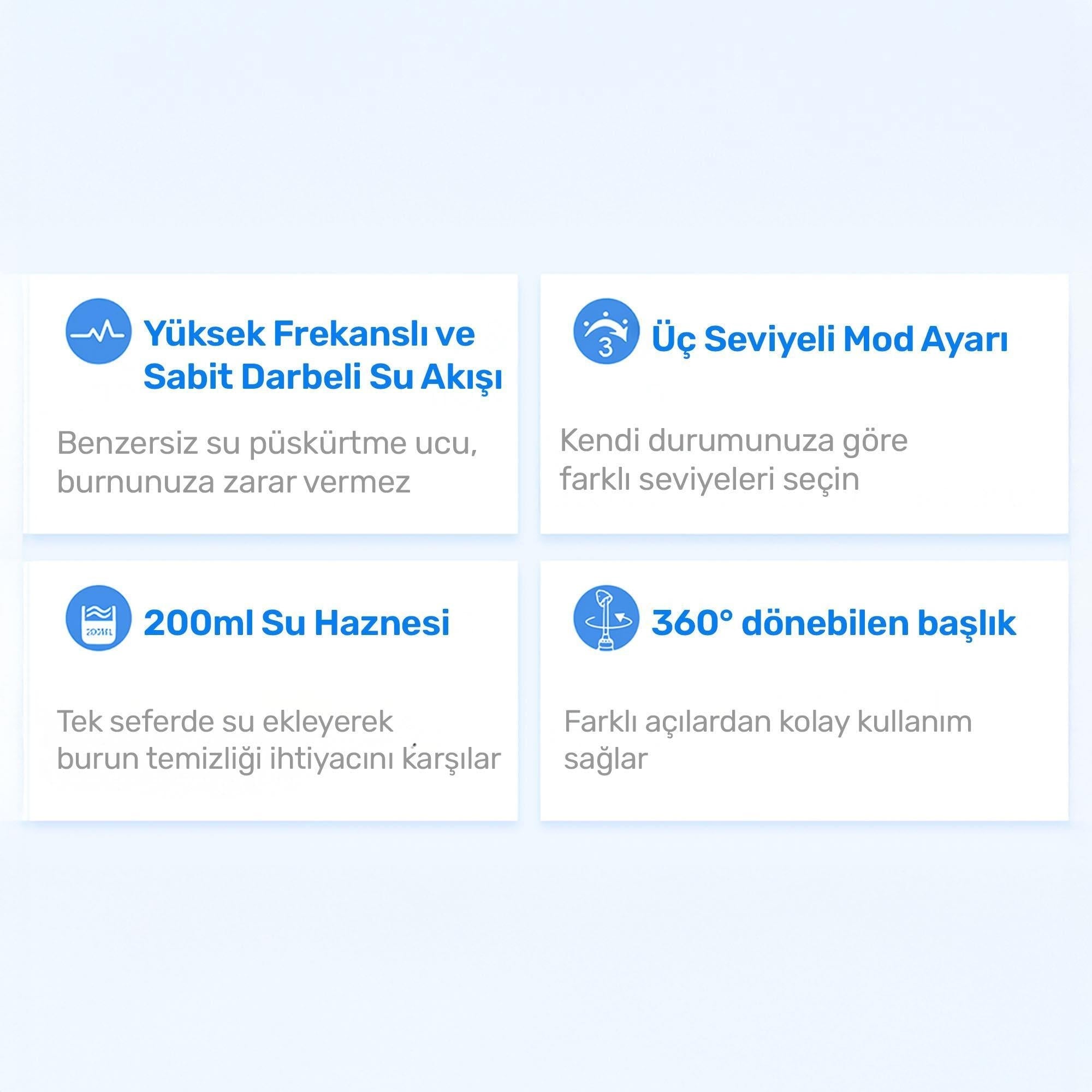 NPO Nicefeel NJ159 Profesyonel Temizleme Şarjlı Taşınabilir Nazal Bakım Burun Duşu