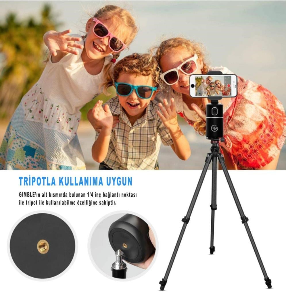 NPO PHPro-W Akıllı 360° Yüz ve Vucut Takipli,Şarjlı, Yapay Zeka Destekli Canlı Yayın Telefon Gimbalı