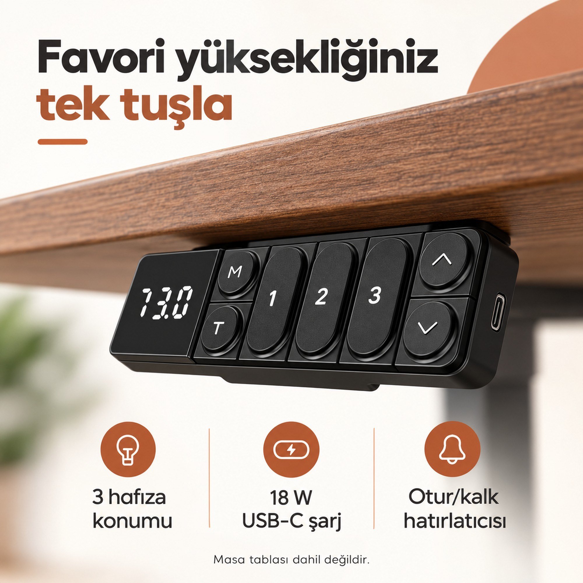 NPO STDM1723 180kg Çifit Motor 4cm/s 3 Hafızalı 62-126cm Yükseklik Elektrikli Ayarlı Masa İskeleti