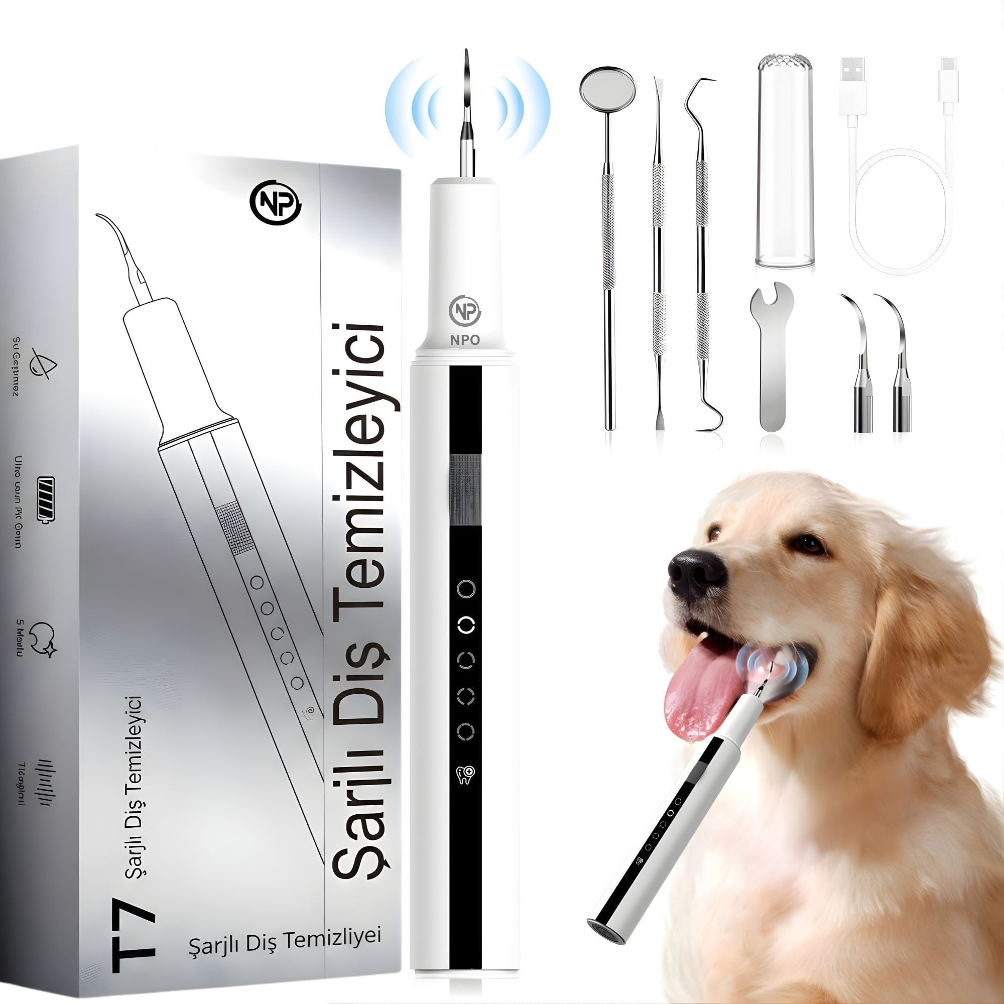 NPO T7 5 Modlu Ultrasonic Tartar Plak PET Diş Temizleme Cihazı