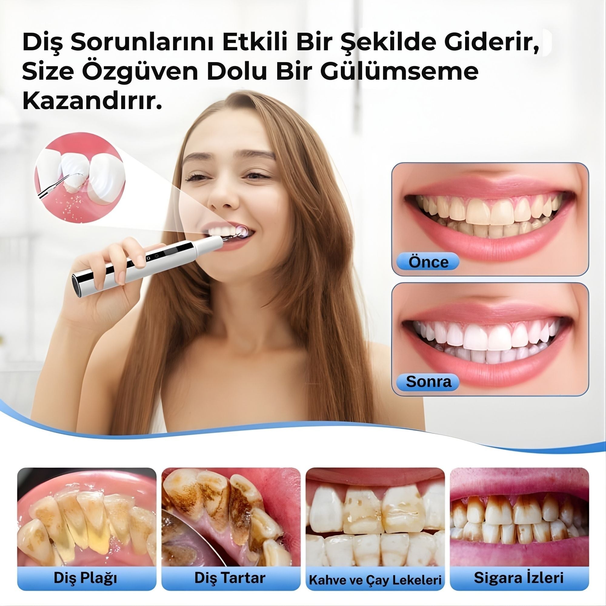 NPO T7 Smart 5 Modlu Ultrasonic Diş Beyazlatma Tartar Plak Diş Taşı Temizleme Cihazı