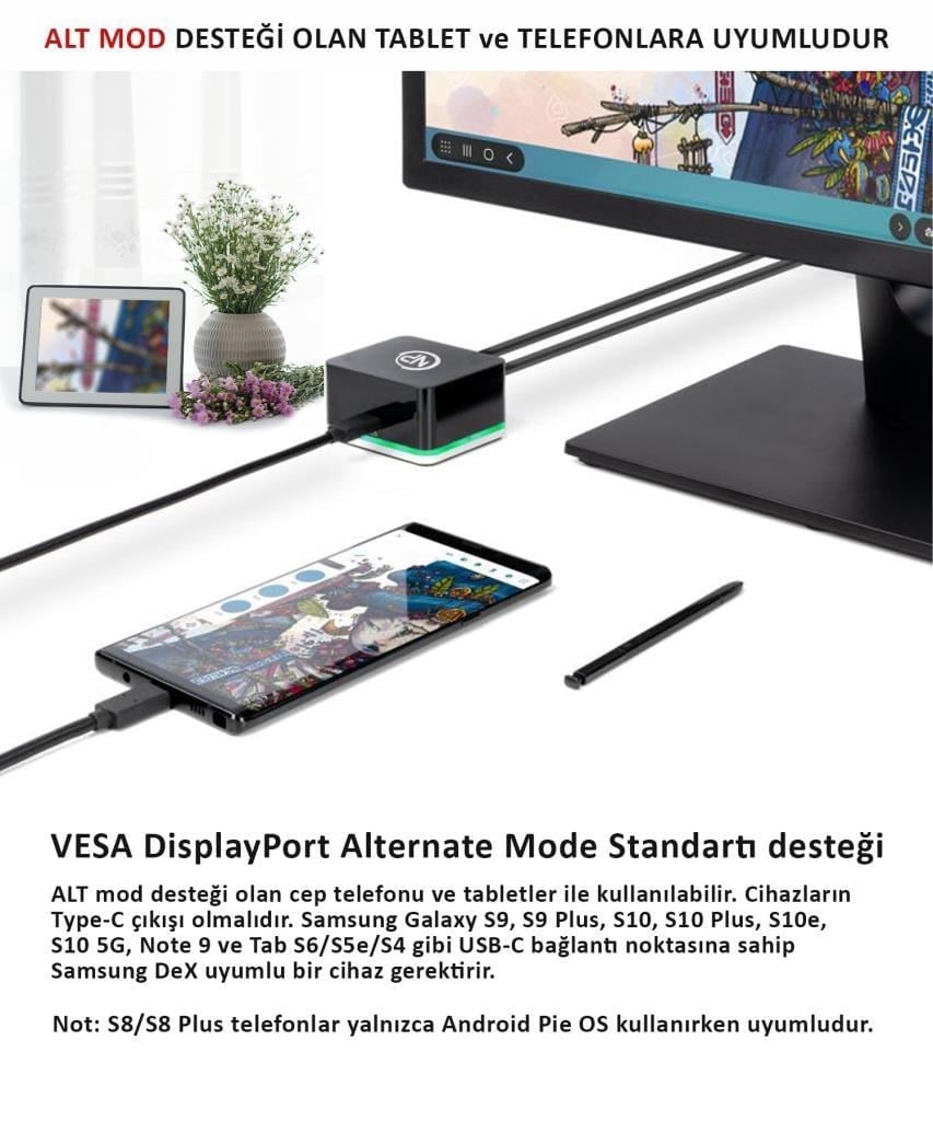 NPO TCD-101 Mac Uyumlu  4k HDMI 3xUSB 45w PD Mini Docking Station