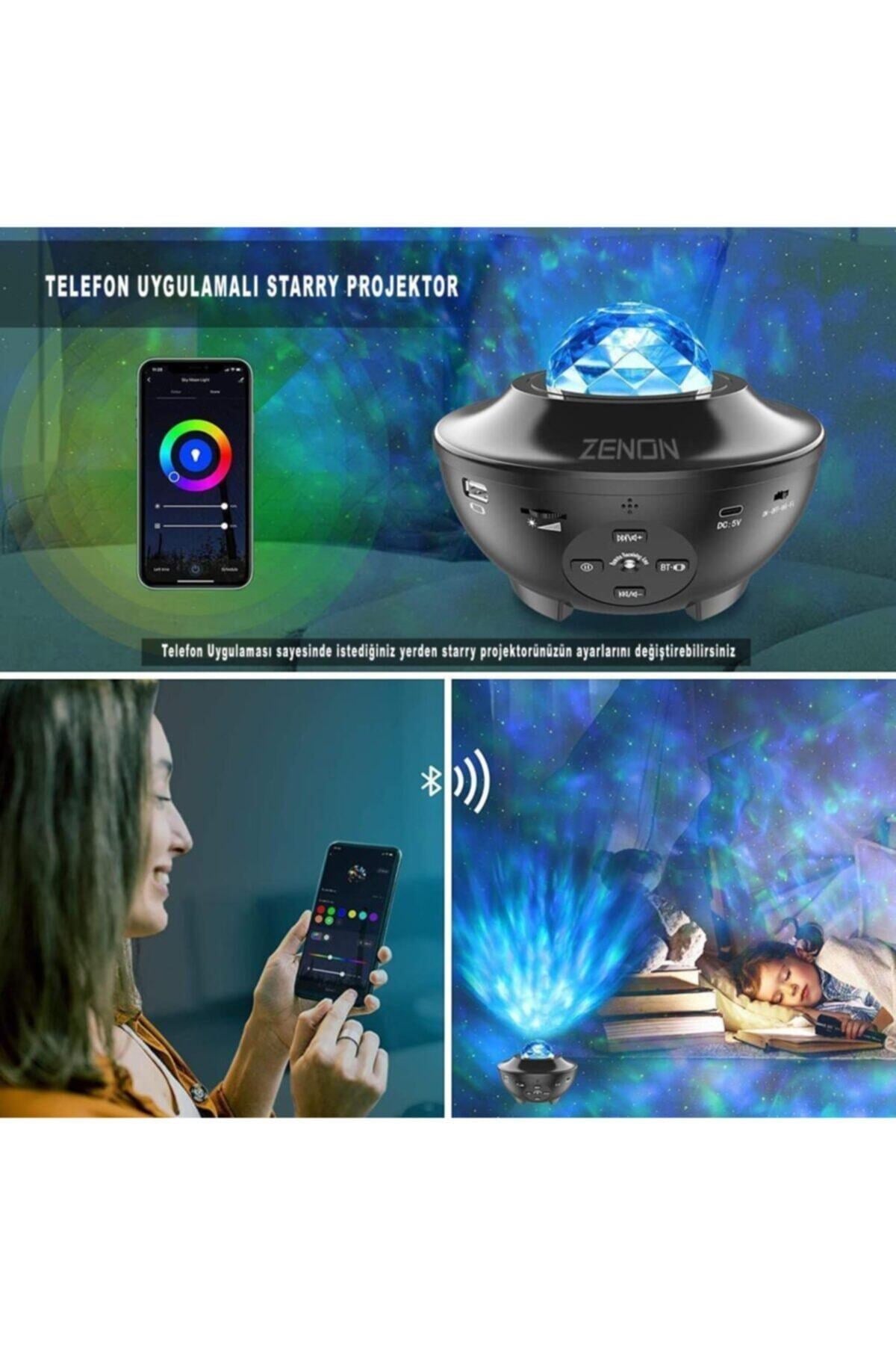 Npo Telefon Uygulamalı Akıllı Starry Projektör Hoparlör Bluetooth Usb Parti Lambası Btk10