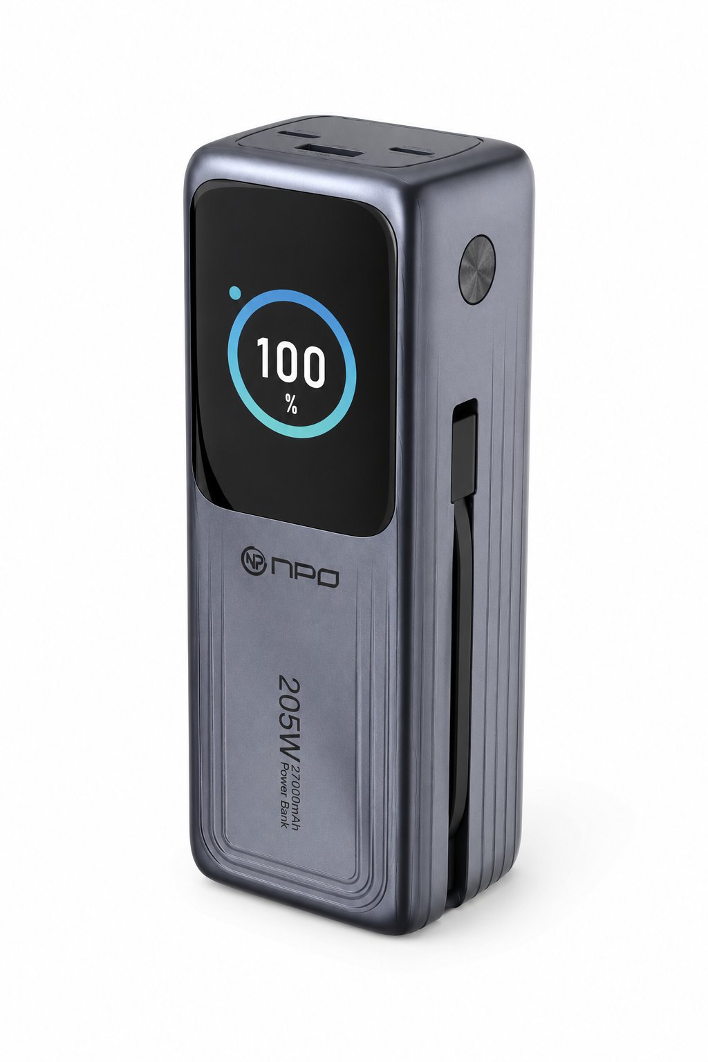 NPO WP001A-G 205W 27.000 mAh 2 USB-C Portlu Dahili USB-C Kablolu LED Ekranlı PD GaN3 Powerbank