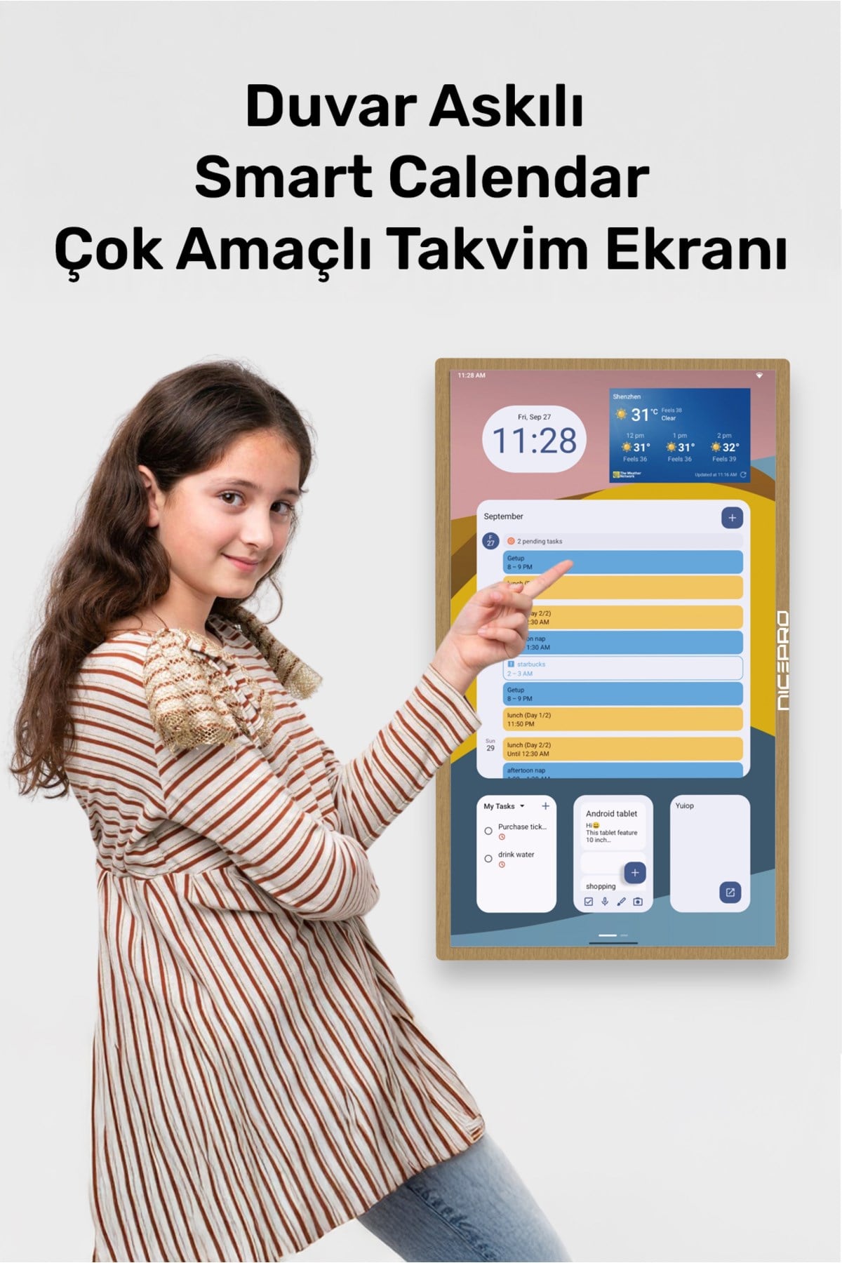 NW3299T 32'' Full HD 4/64GB Android Dokunmatik Dijital Aile Takvimi Smart Led Ekran