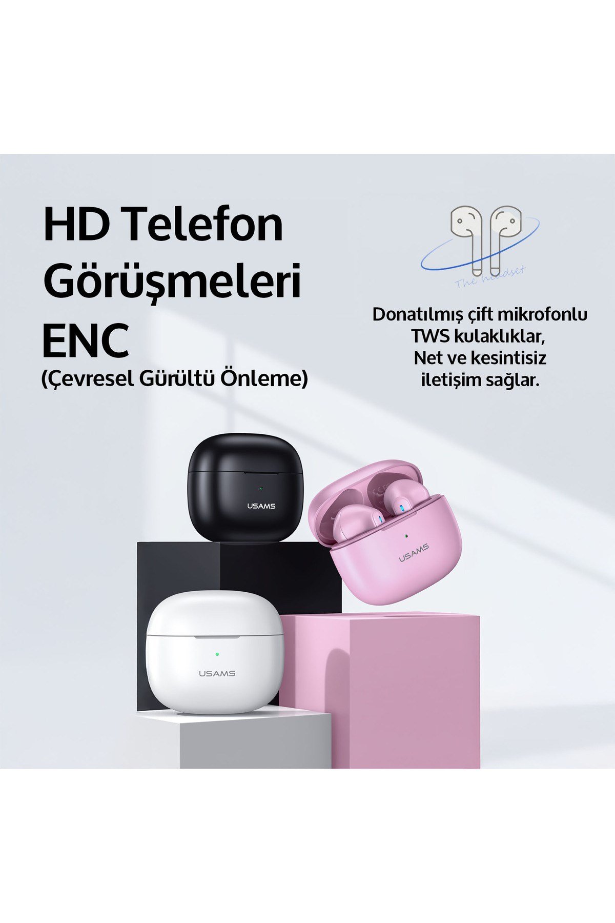 NX10 Çift Mikrofonlu BT5.2 TWS Bluetooth Kulaklık