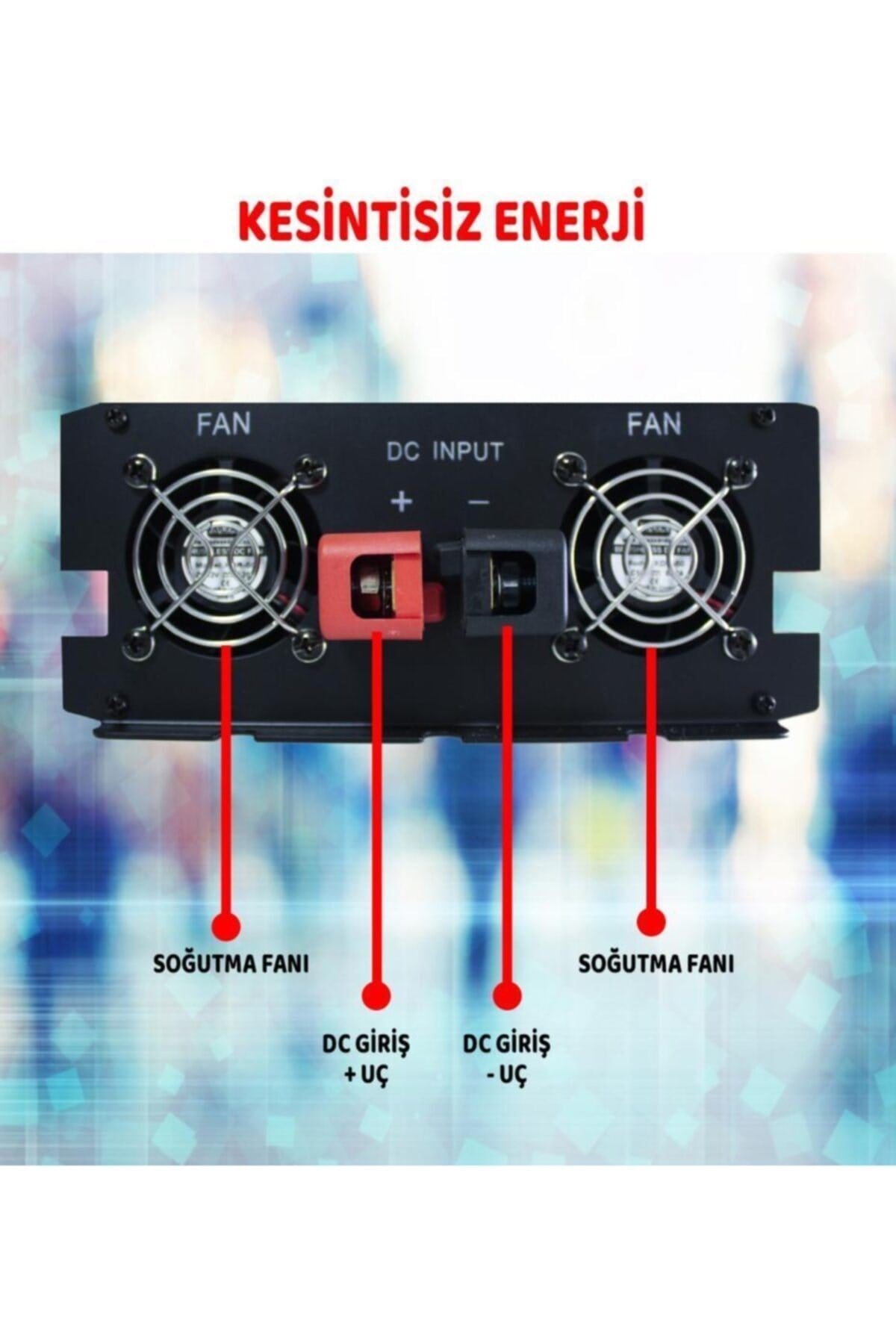 Obs-122k 12v-2000w Çift Priz/led Göstergeli/tam Sinüs Invertör
